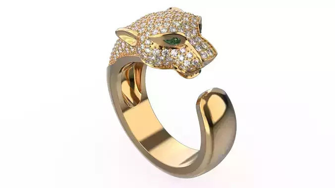 Panther gemstone ring R23 all sizes 3D print model