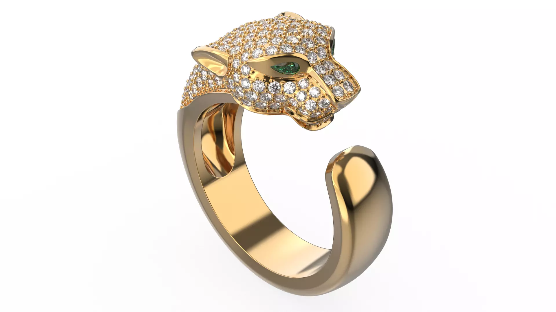Panther gemstone ring R23 all sizes 3D print model