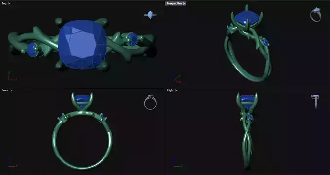 Diamond Cushion Engagement Ring 