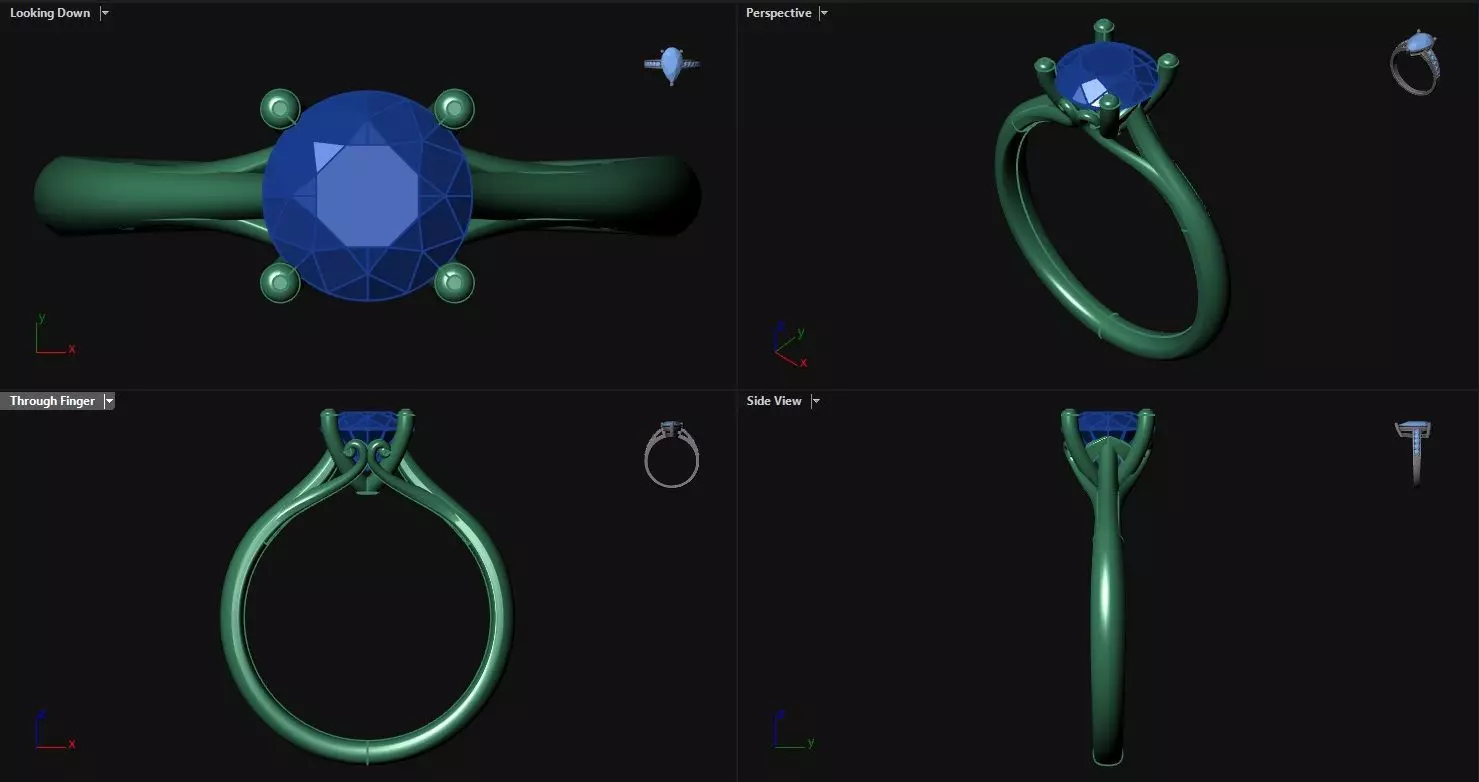 1ct Diamond Engagement Ring 3D print model
