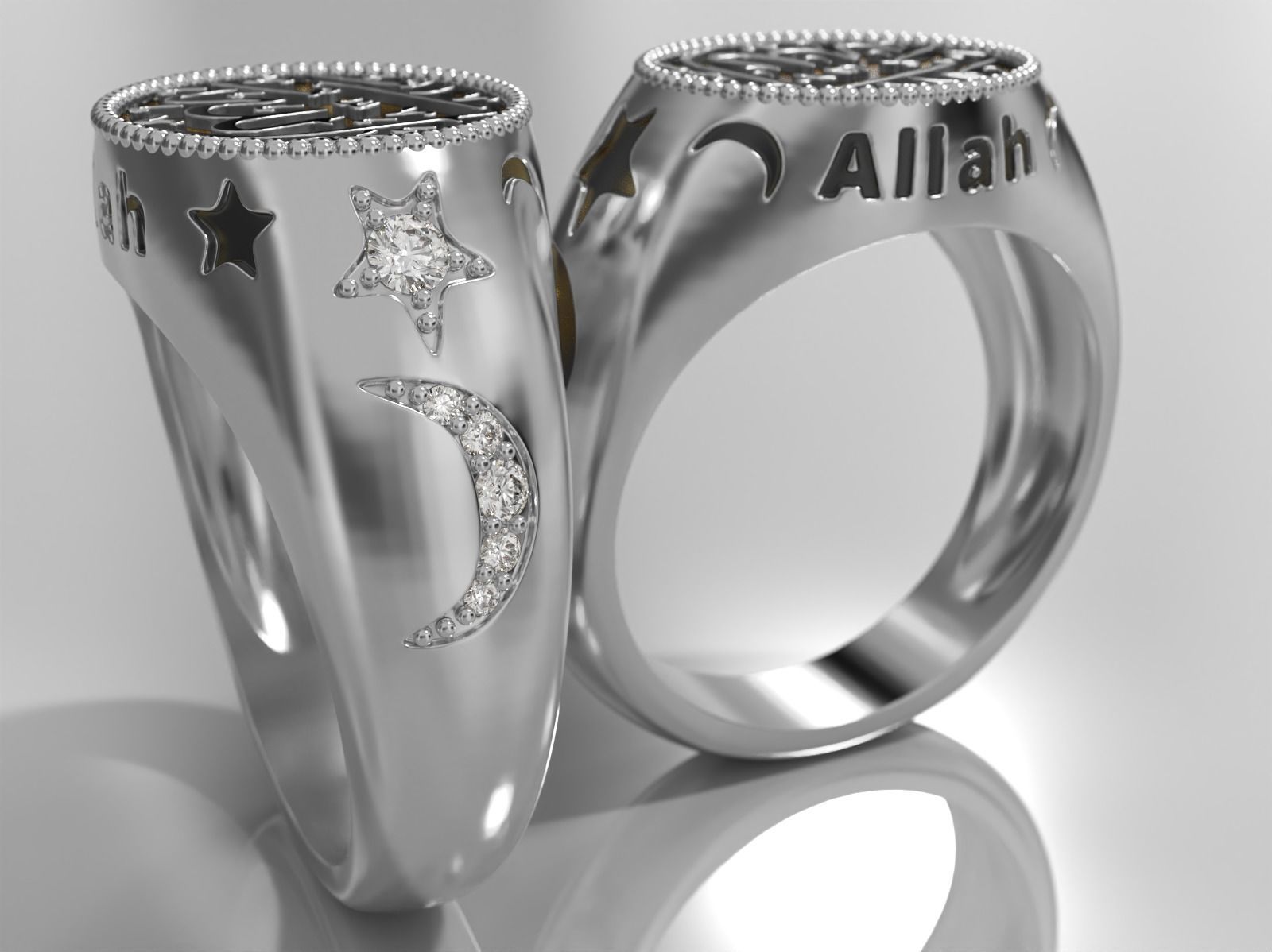 Allah Ring Free 3D print model_4