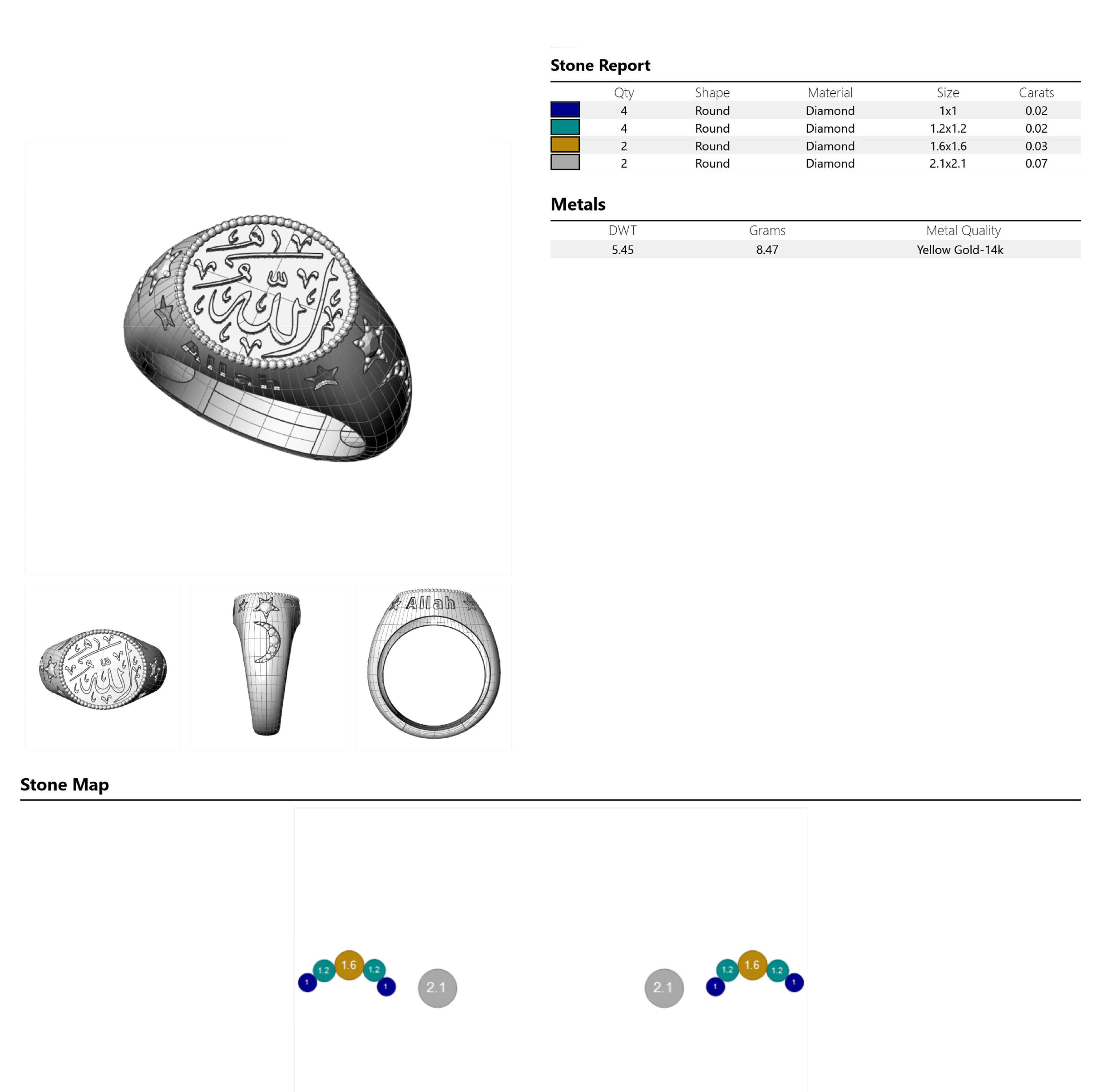 Allah Ring Free 3D print model_13