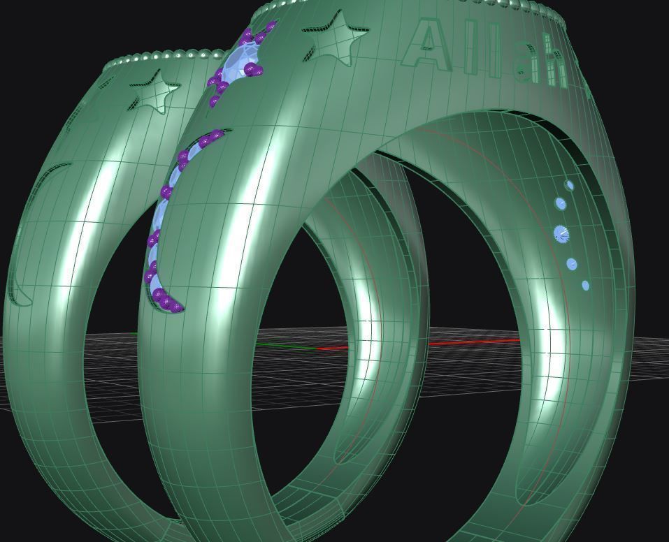 Allah Ring Free 3D print model_15