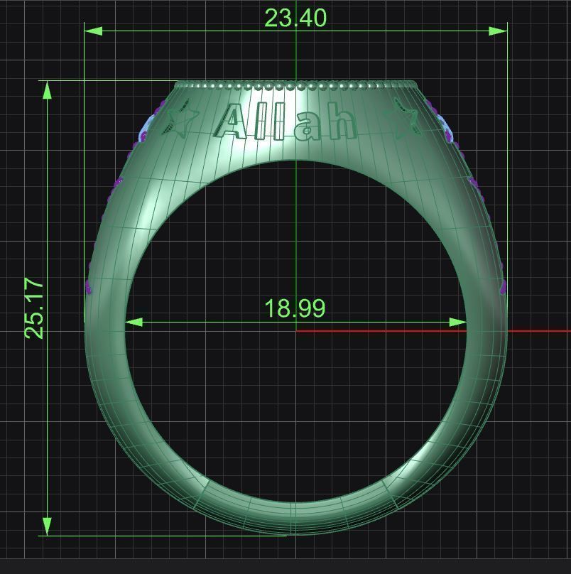 Allah Ring Free 3D print model_18