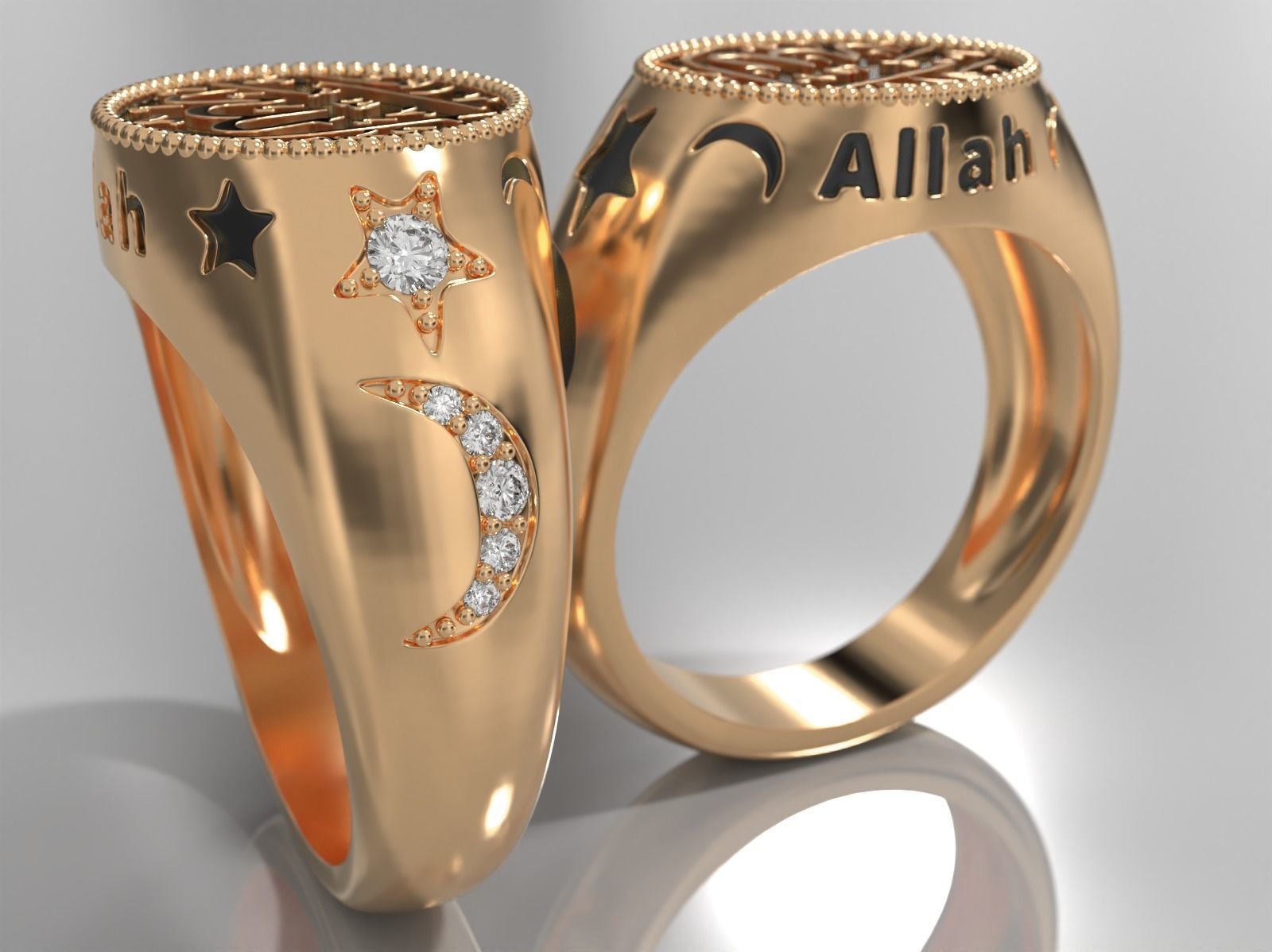 Allah Ring Free 3D print model_8