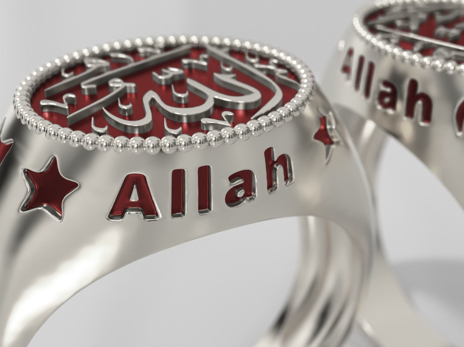 Allah Ring Free 3D print model_7