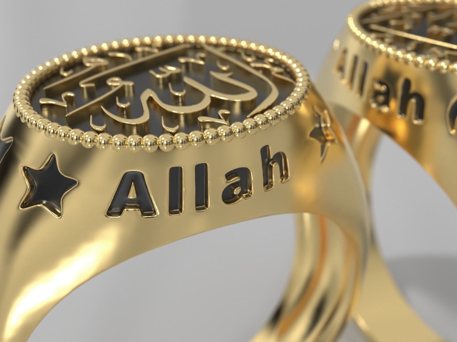 Allah Ring Free 3D print model_6
