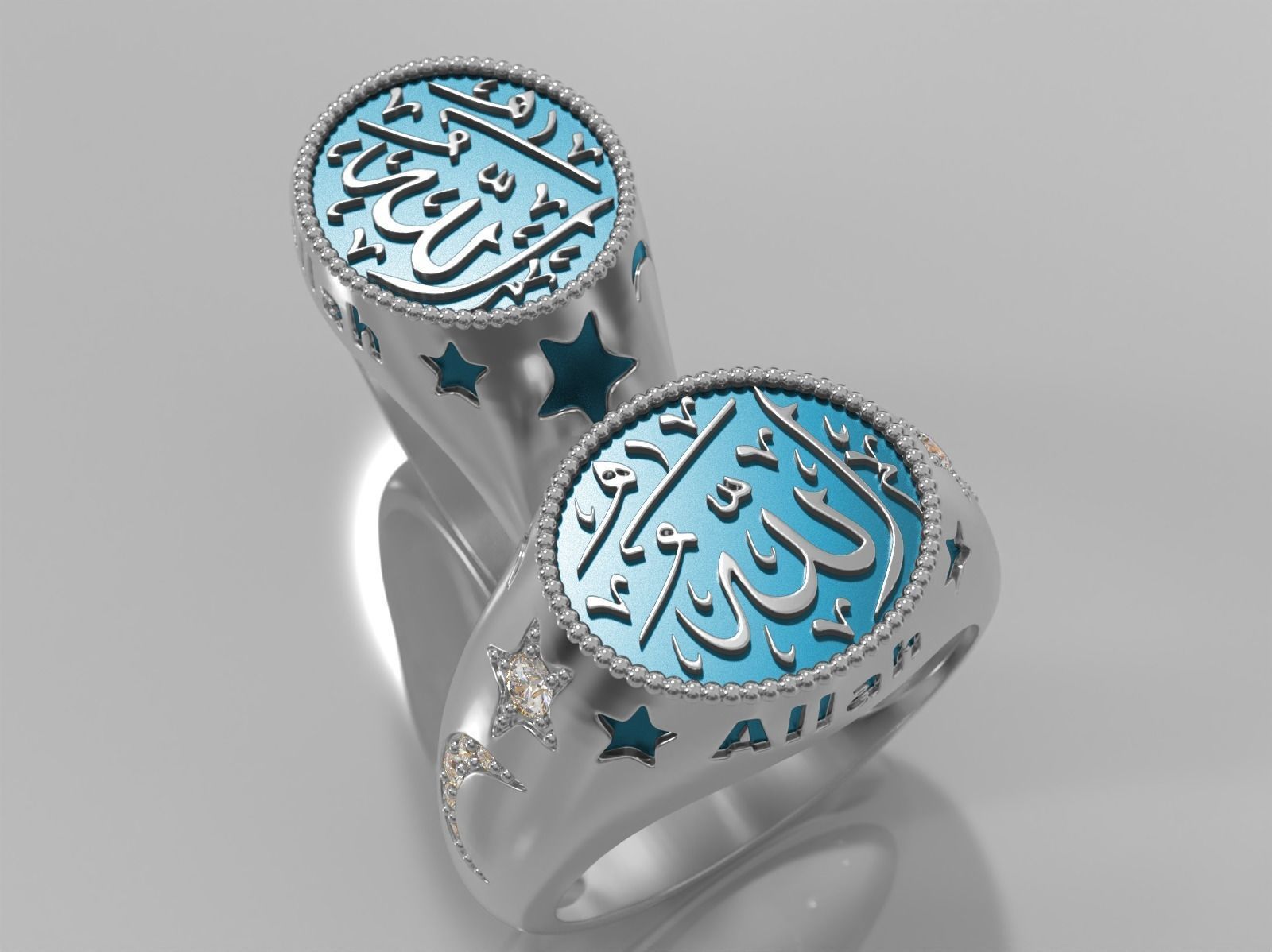 Allah Ring Free 3D print model_12