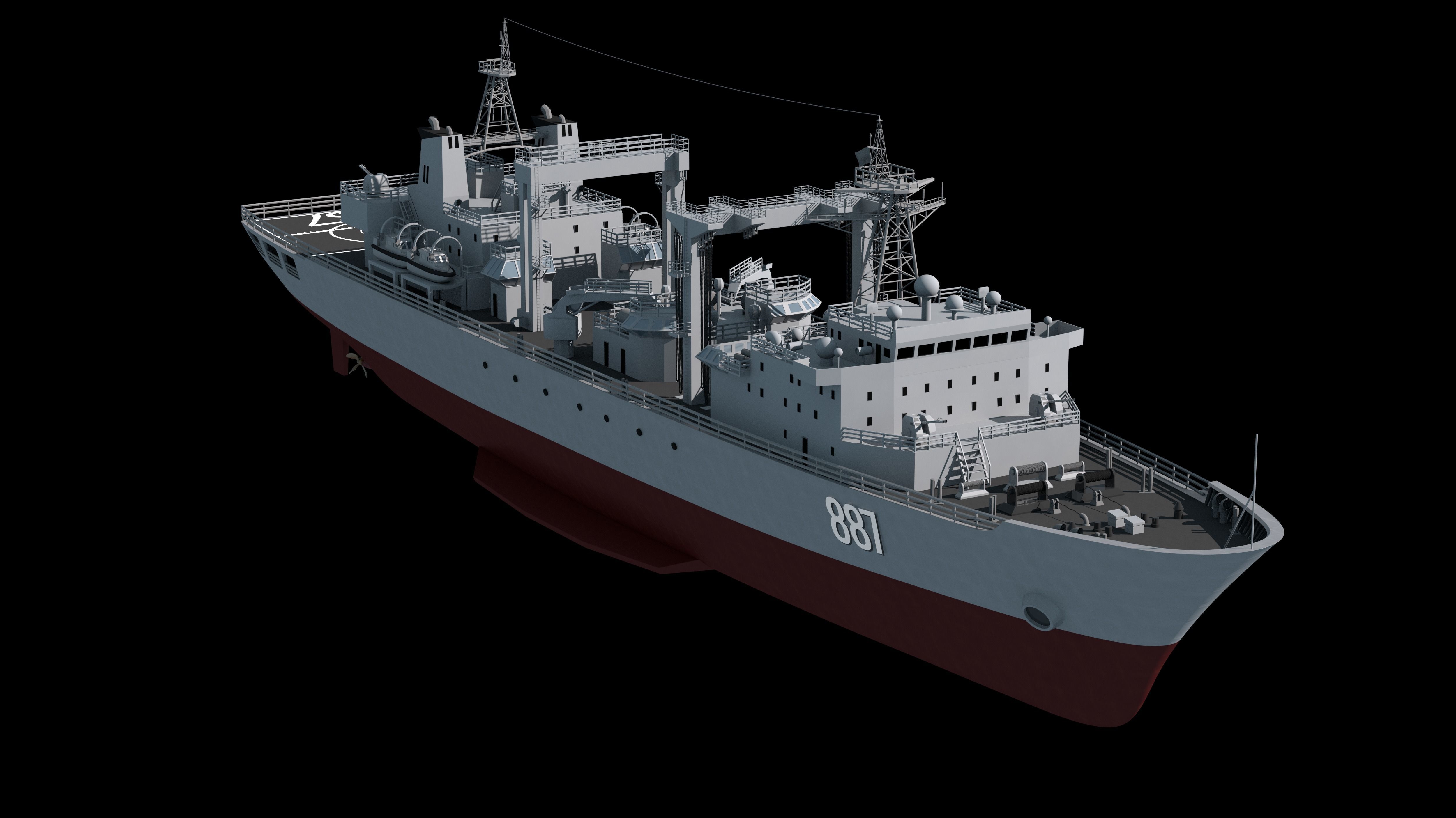 886 Qiandaohu Type 903 Comprehensive Supply Ship Chinese People  3D model_5