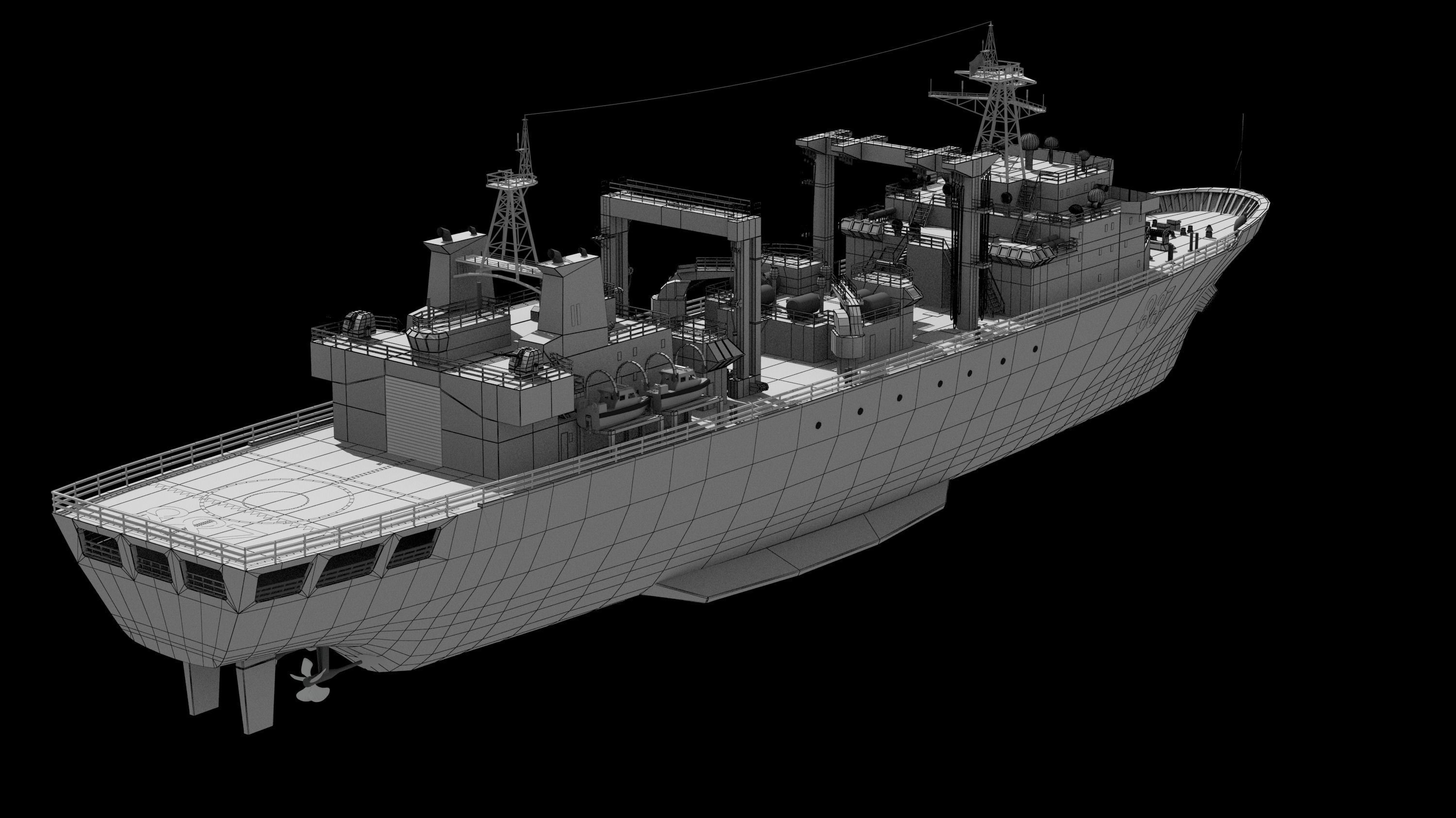 886 Qiandaohu Type 903 Comprehensive Supply Ship Chinese People  3D model_20