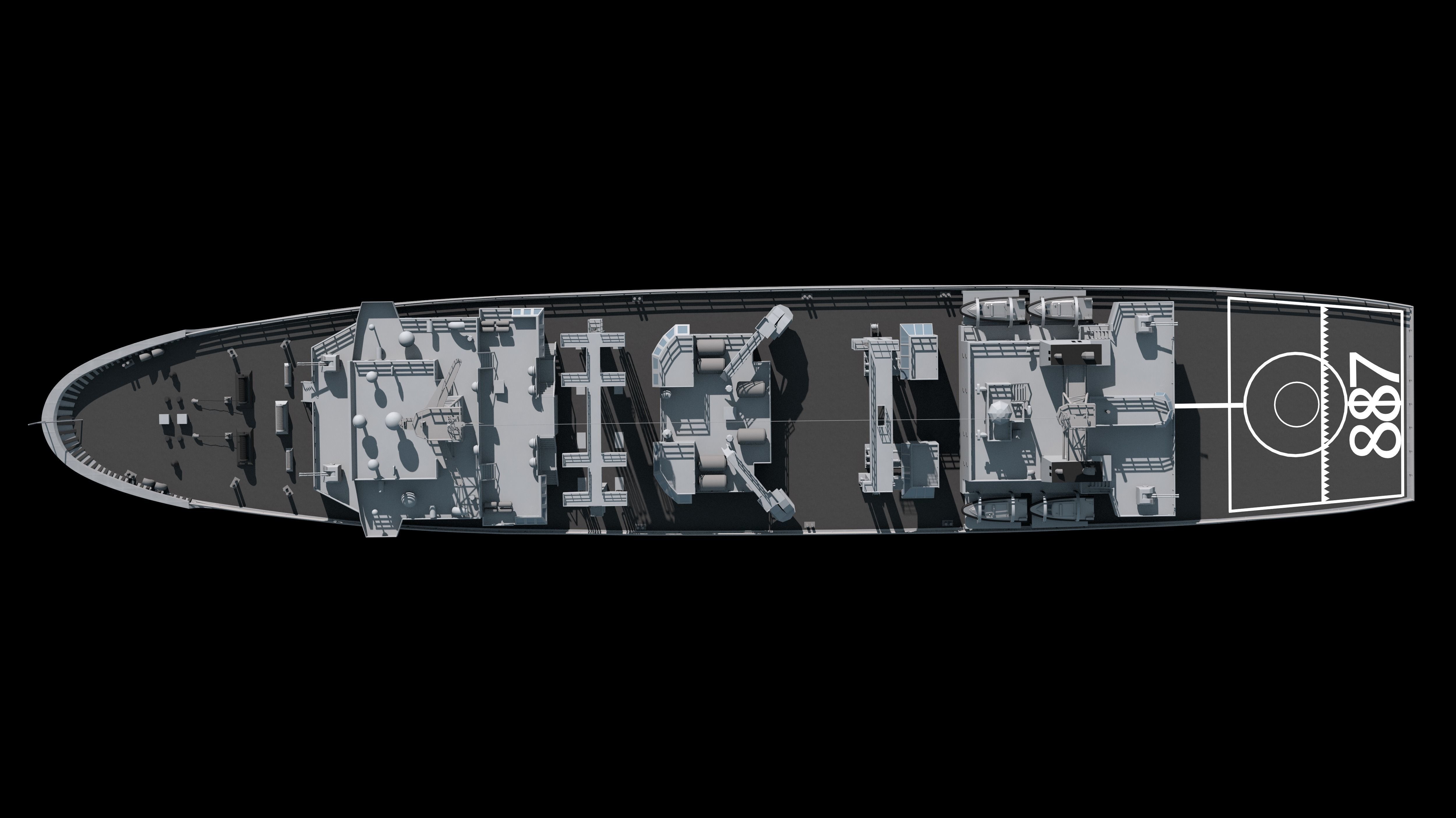 886 Qiandaohu Type 903 Comprehensive Supply Ship Chinese People  3D model_11