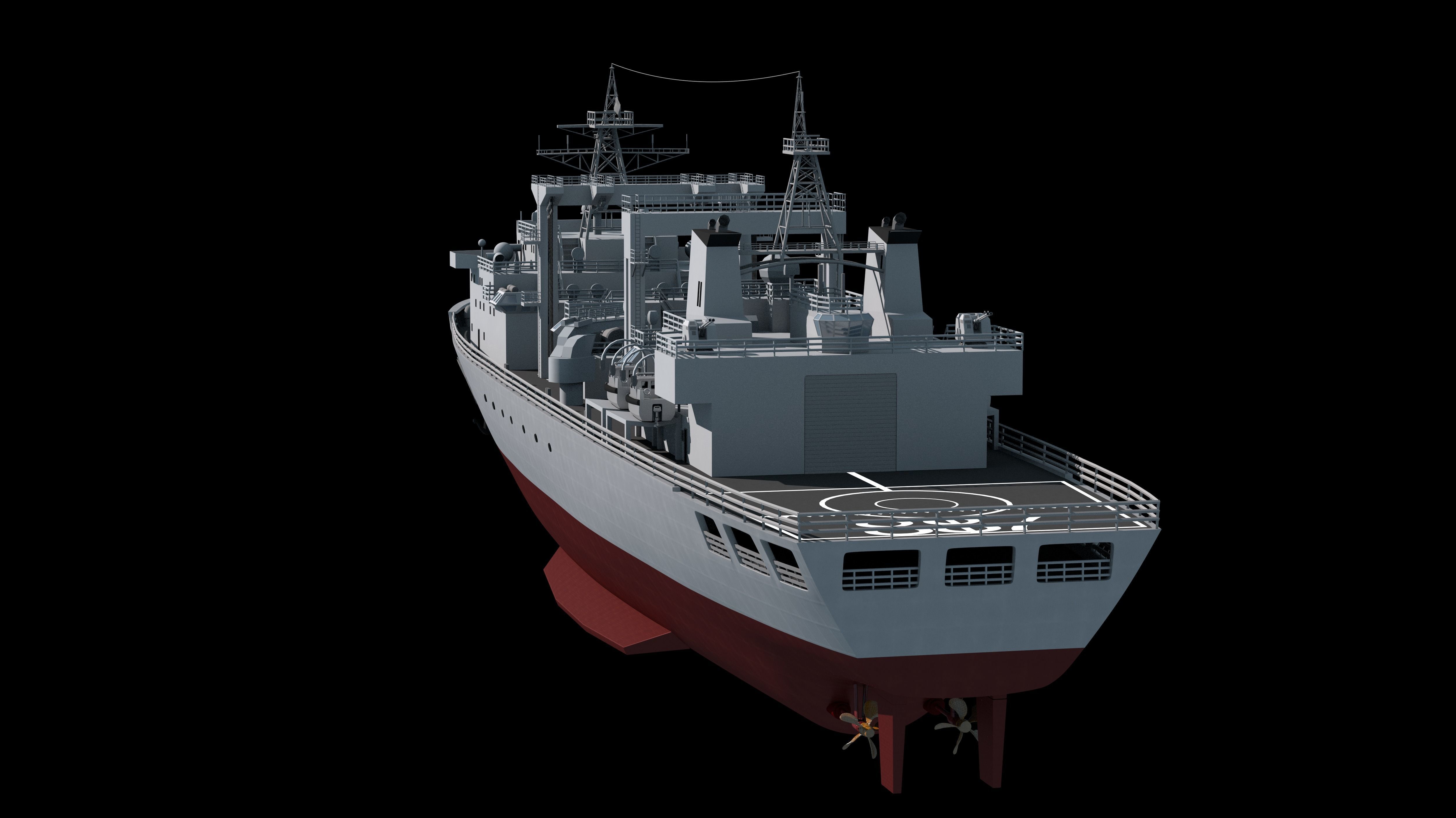 886 Qiandaohu Type 903 Comprehensive Supply Ship Chinese People  3D model_8