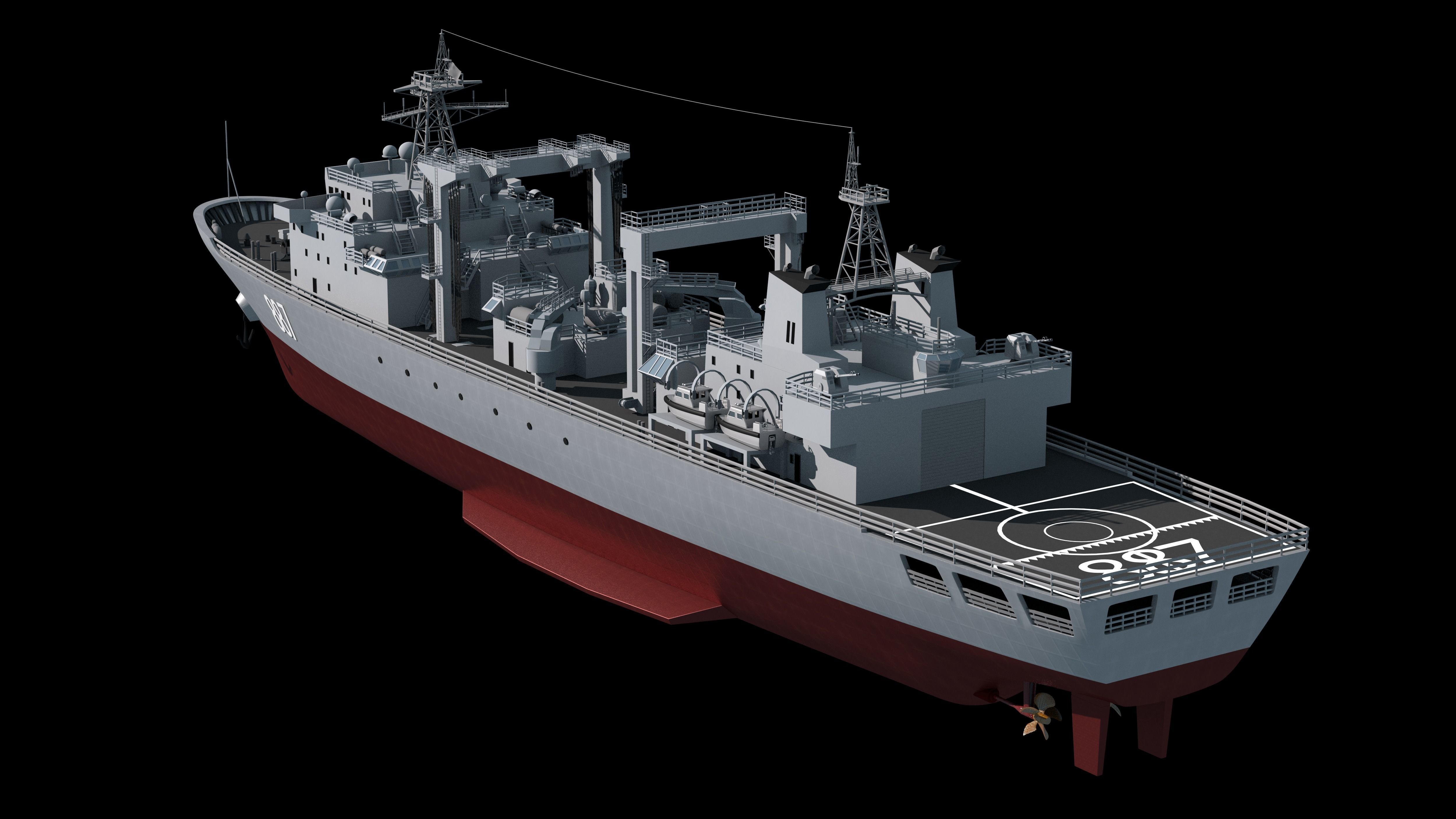 886 Qiandaohu Type 903 Comprehensive Supply Ship Chinese People  3D model_3