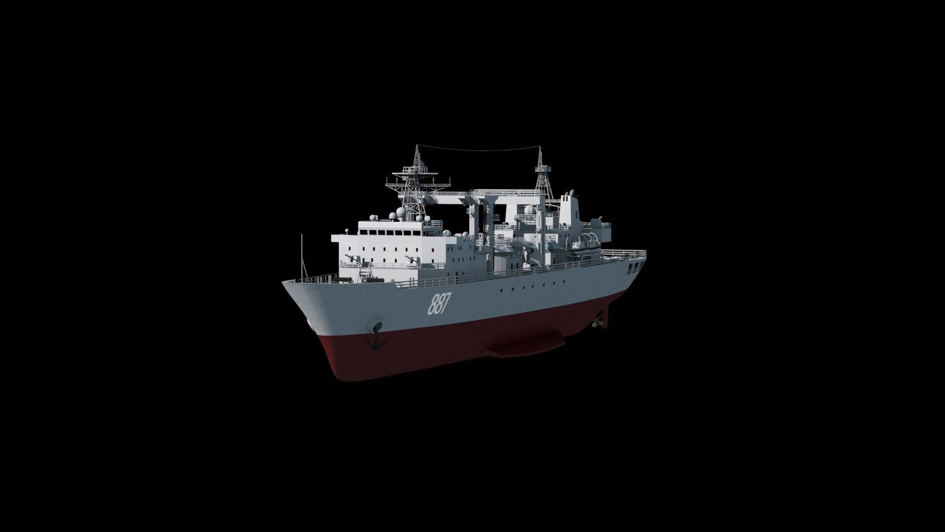 886 Qiandaohu Type 903 Comprehensive Supply Ship Chinese People  3D model_33