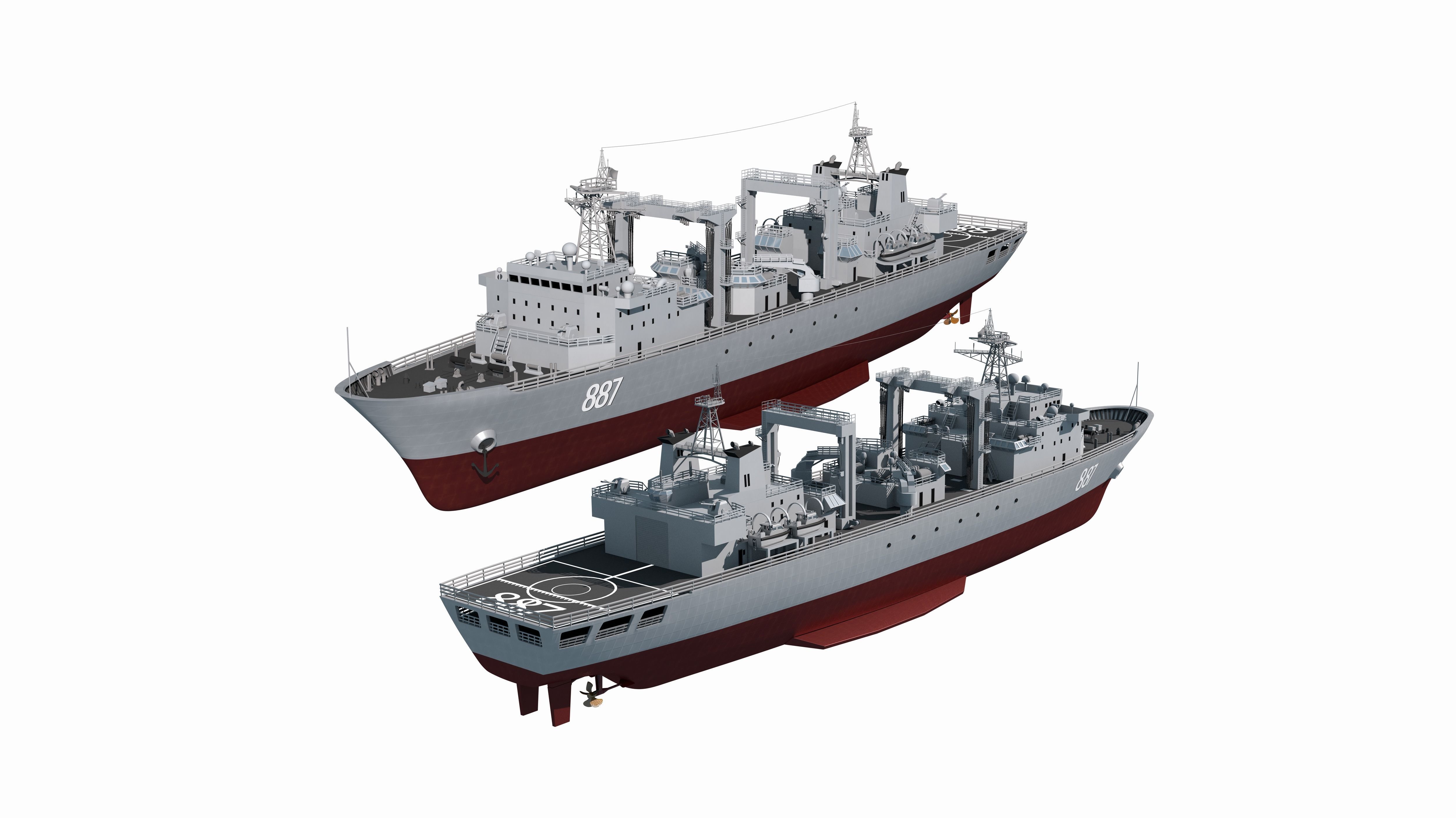 886 Qiandaohu Type 903 Comprehensive Supply Ship Chinese People  3D model_12