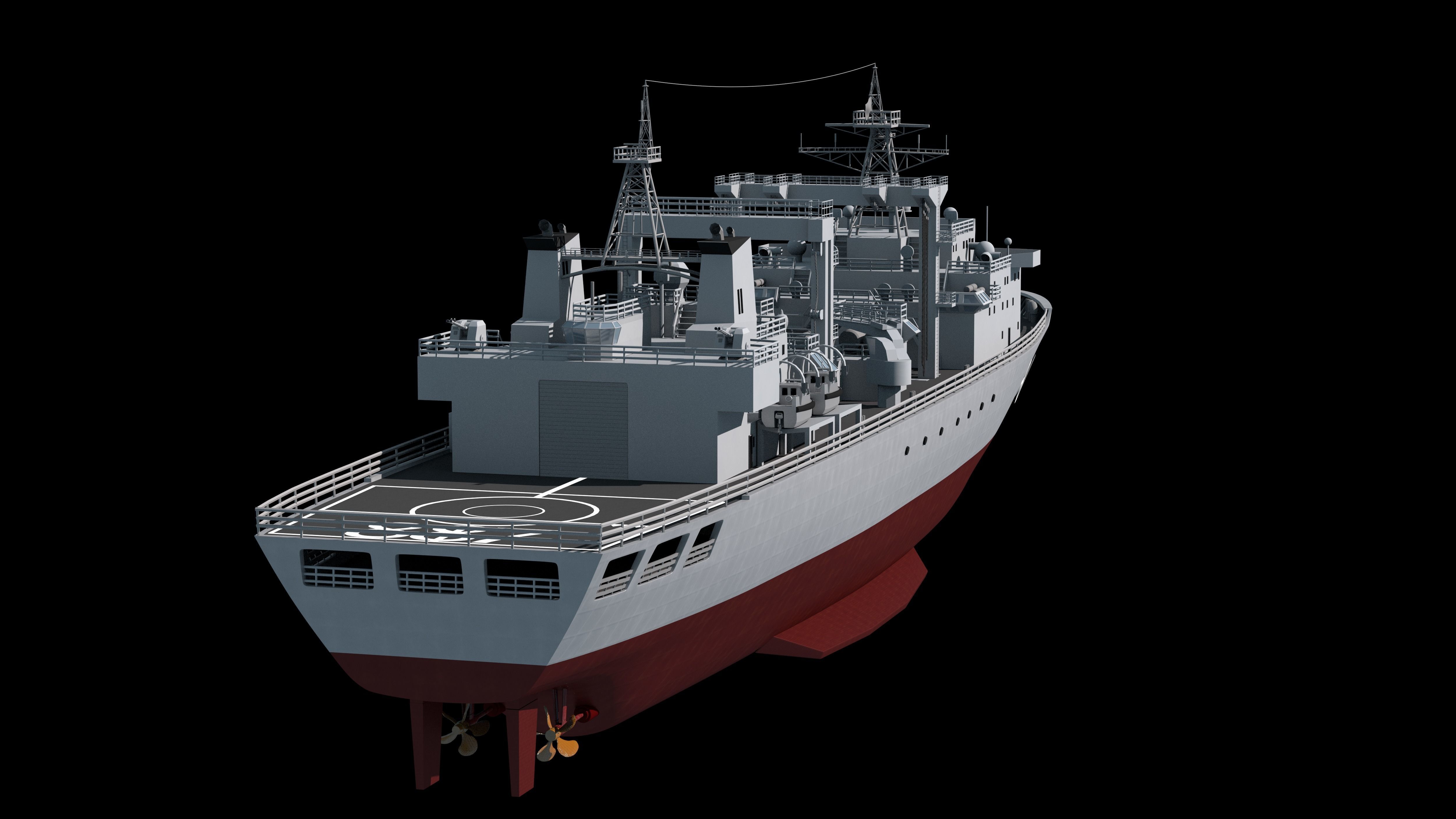 886 Qiandaohu Type 903 Comprehensive Supply Ship Chinese People  3D model_9