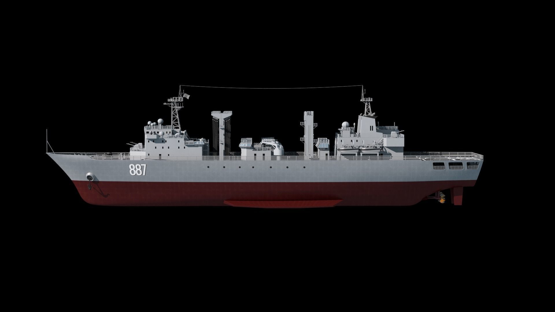 886 Qiandaohu Type 903 Comprehensive Supply Ship Chinese People  3D model_28