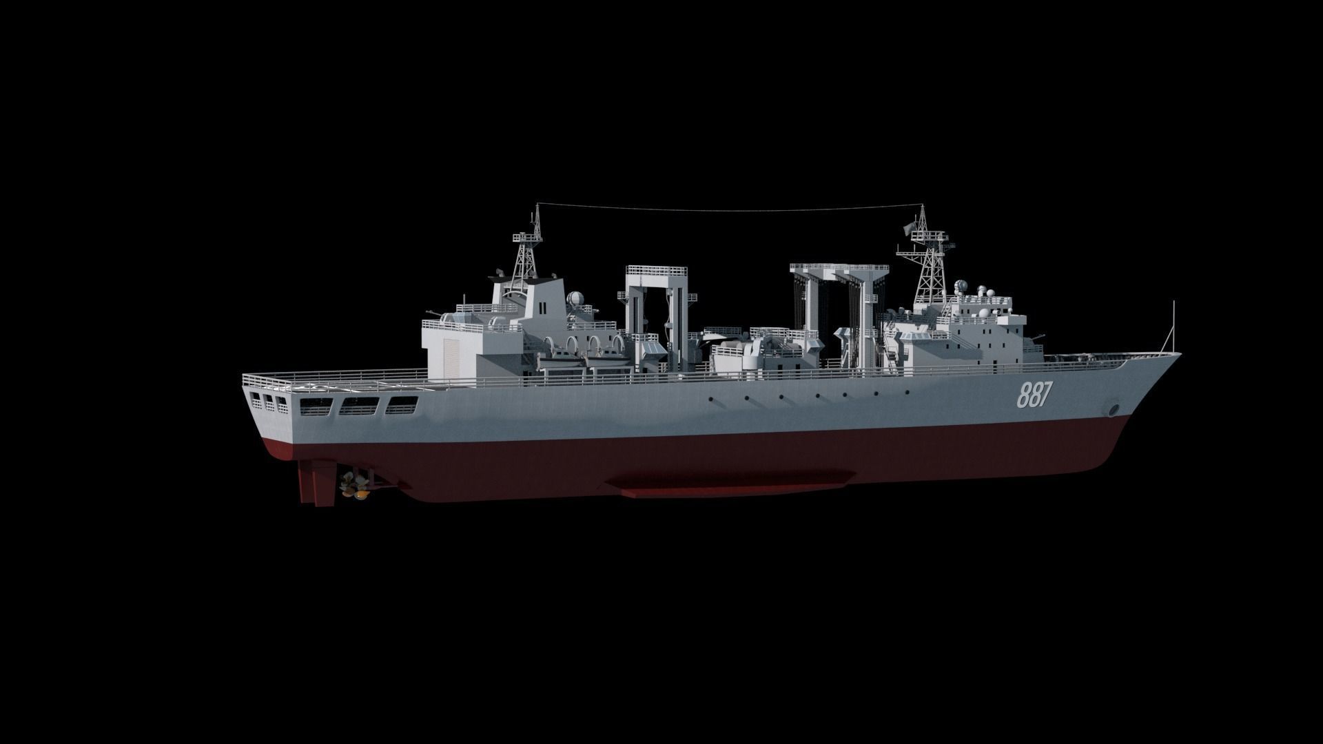 886 Qiandaohu Type 903 Comprehensive Supply Ship Chinese People  3D model_37