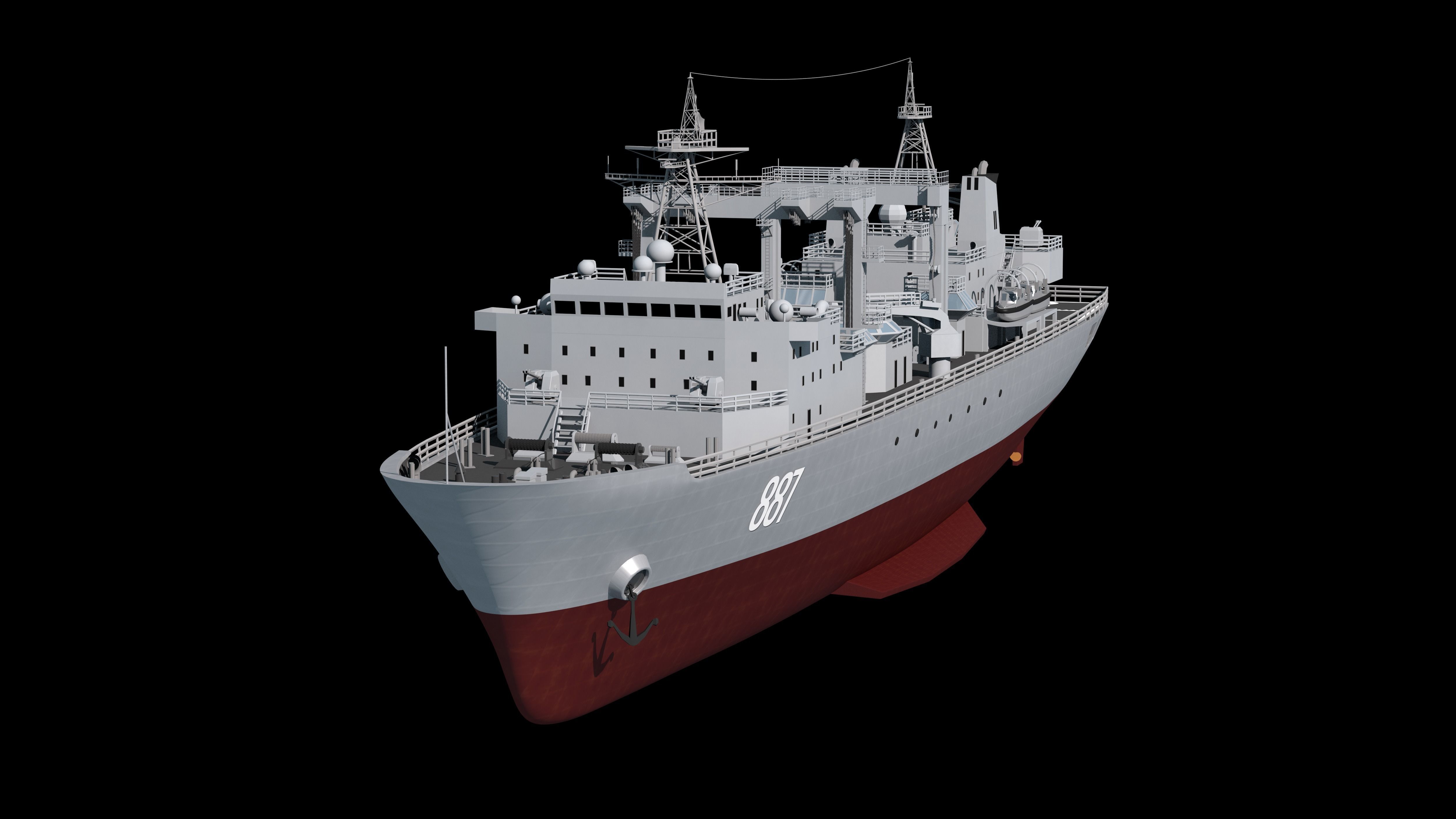 886 Qiandaohu Type 903 Comprehensive Supply Ship Chinese People  3D model_6