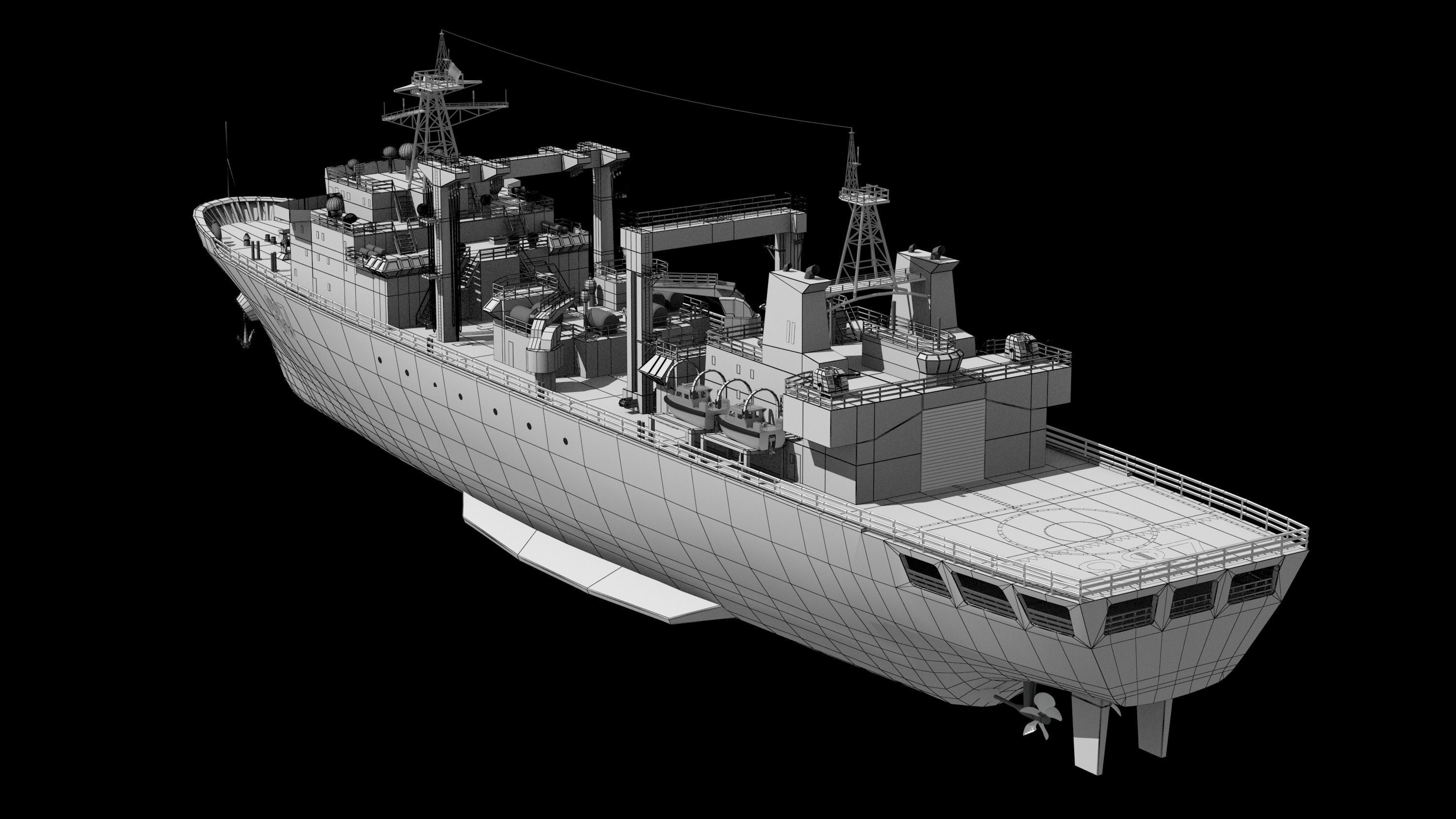 886 Qiandaohu Type 903 Comprehensive Supply Ship Chinese People  3D model_23