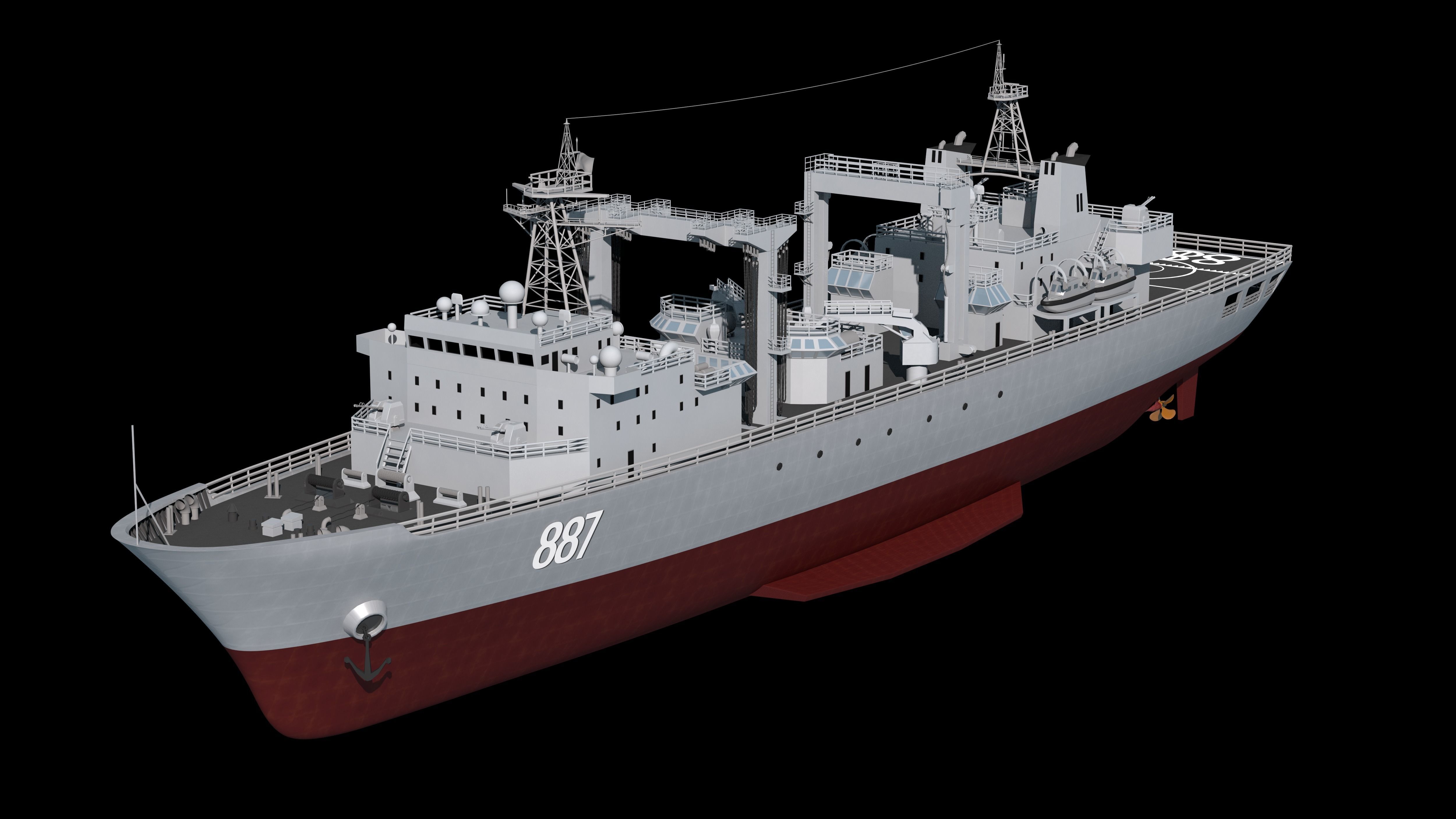 886 Qiandaohu Type 903 Comprehensive Supply Ship Chinese People  3D model_2