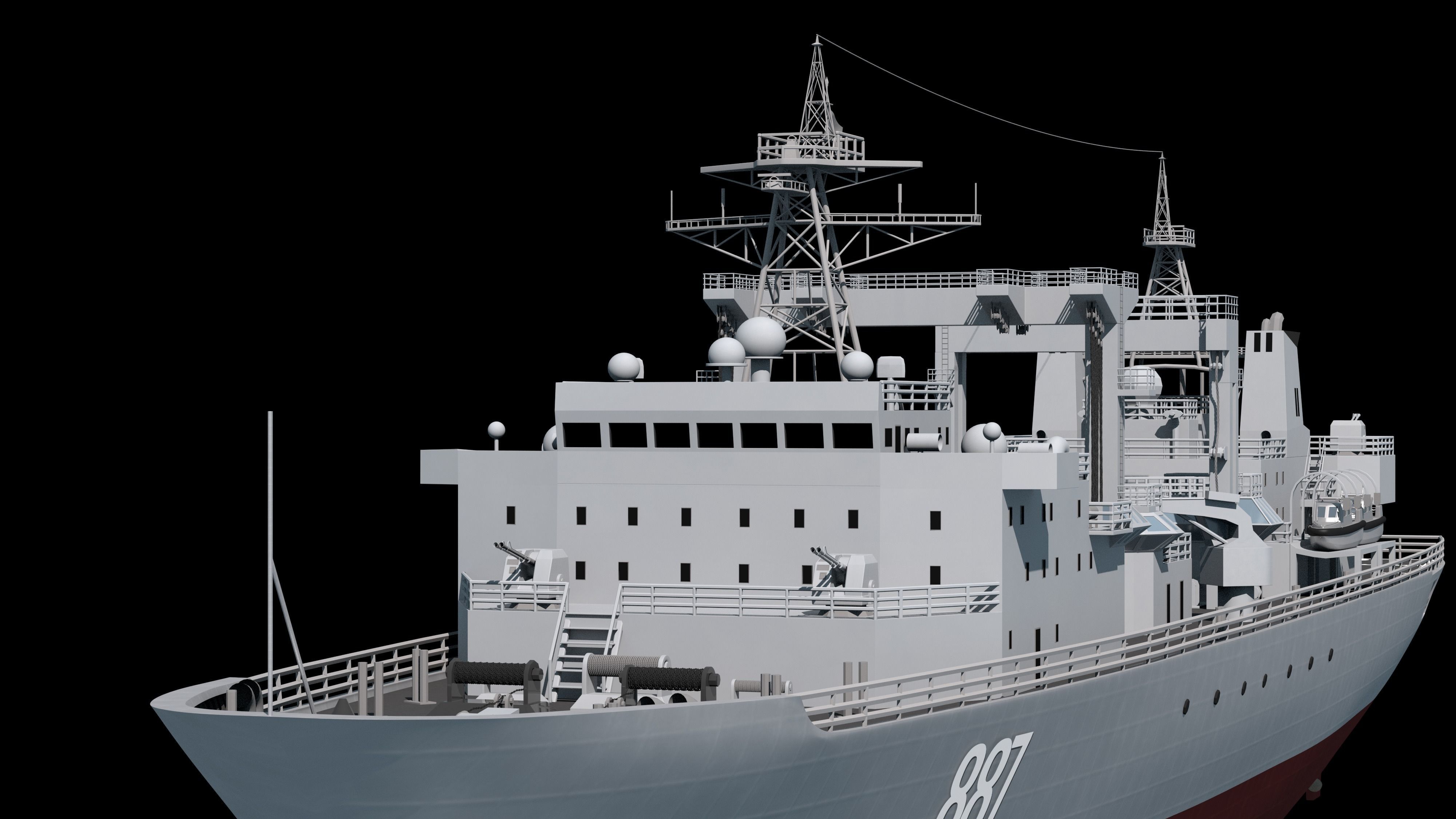 886 Qiandaohu Type 903 Comprehensive Supply Ship Chinese People  3D model_17