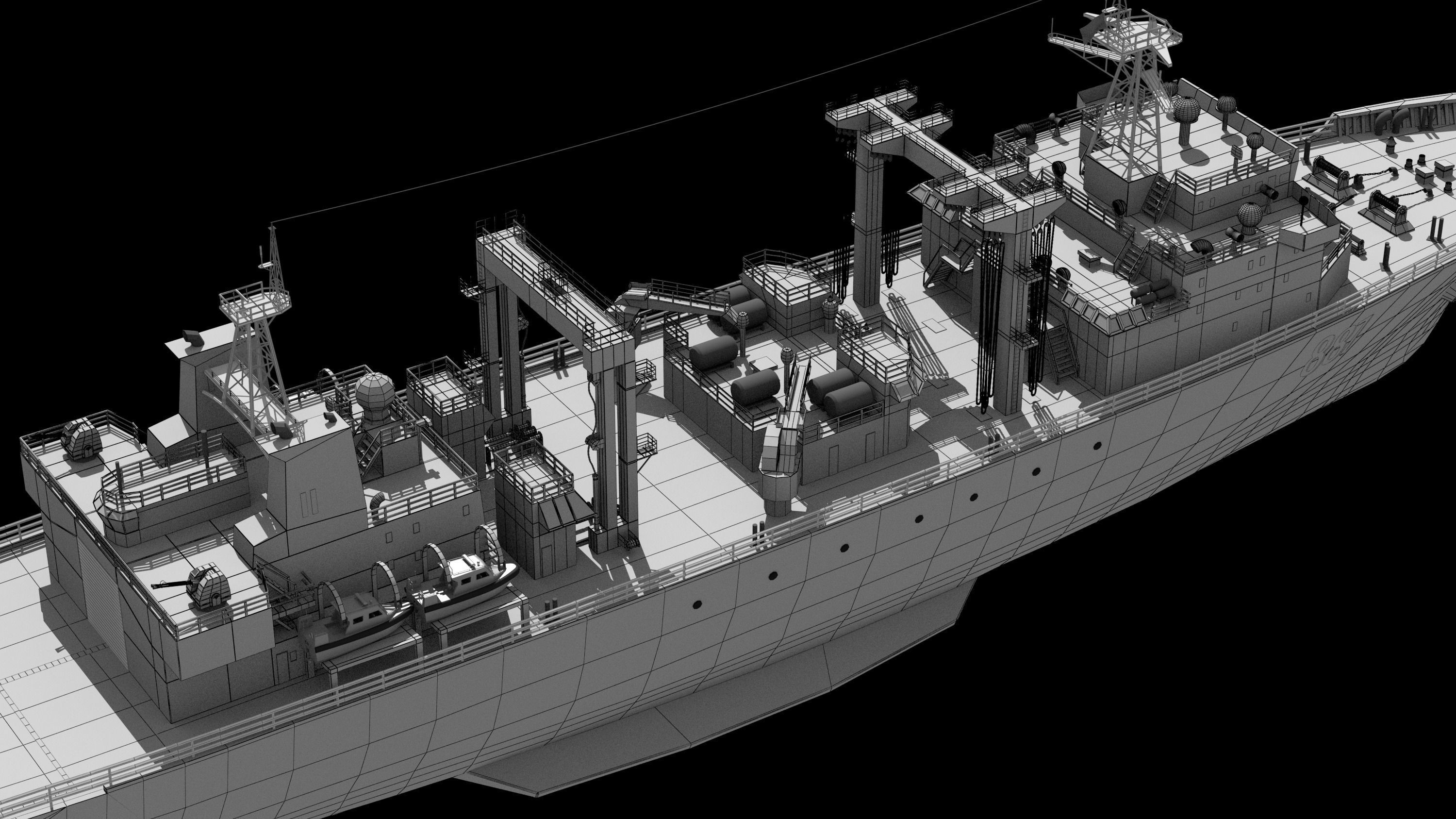 886 Qiandaohu Type 903 Comprehensive Supply Ship Chinese People  3D model_26
