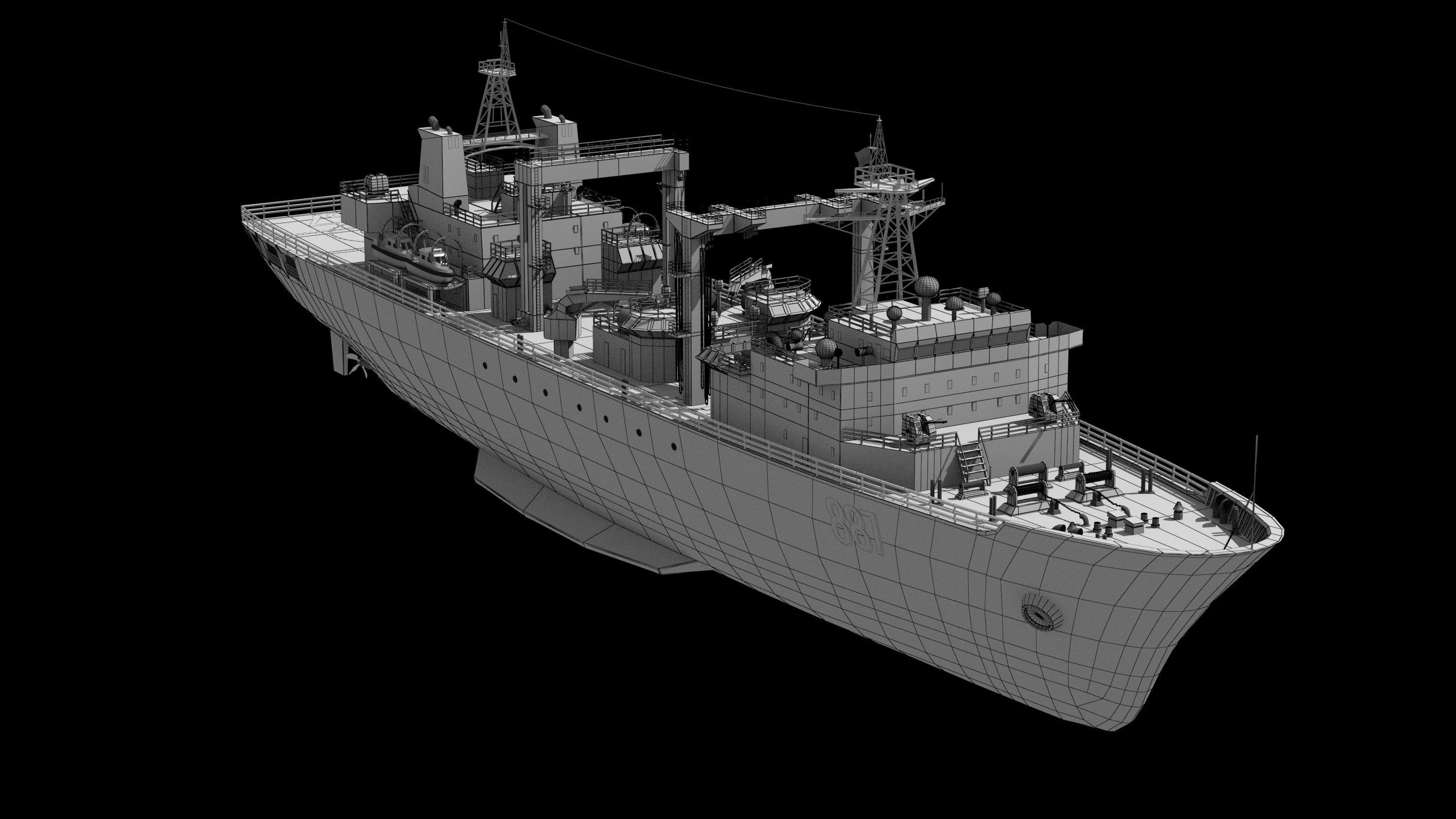 886 Qiandaohu Type 903 Comprehensive Supply Ship Chinese People  3D model_19