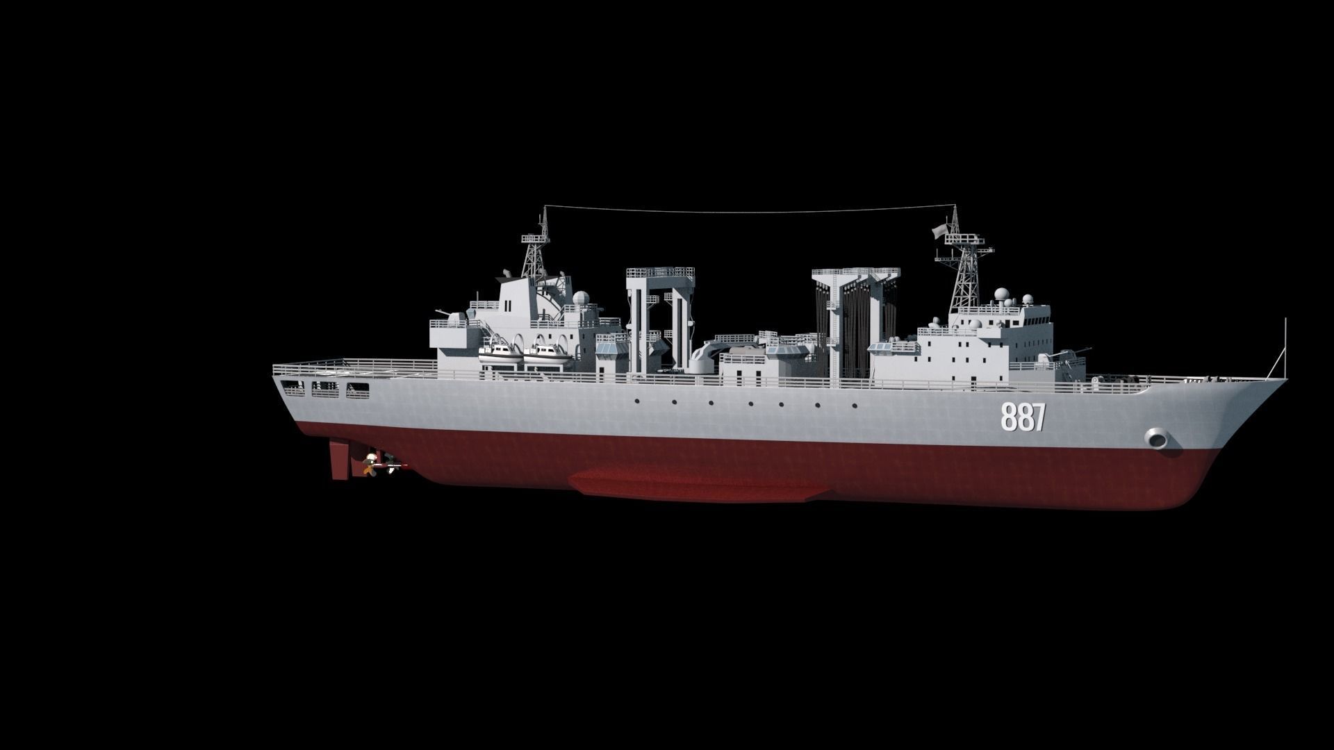 886 Qiandaohu Type 903 Comprehensive Supply Ship Chinese People  3D model_35