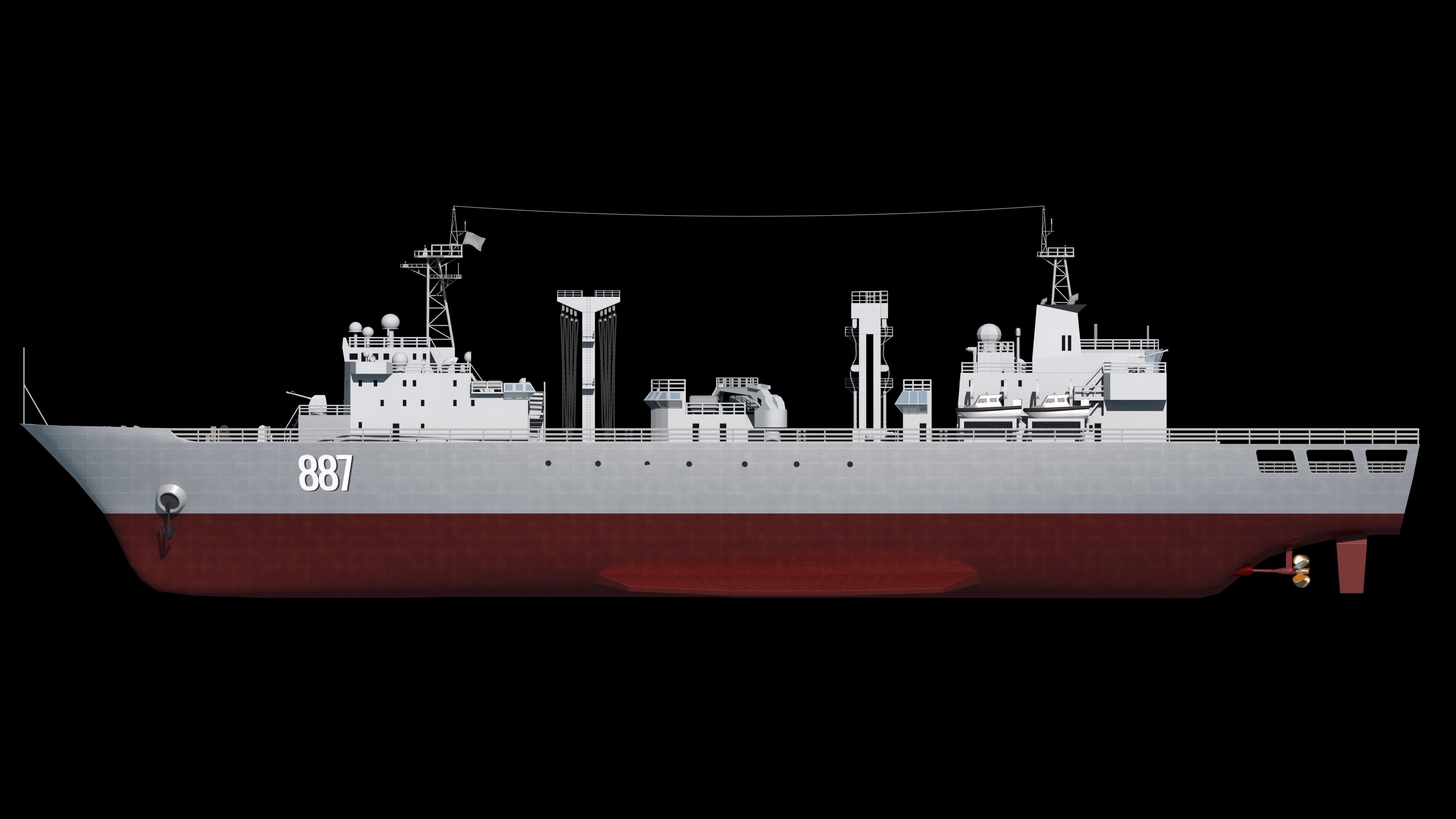 886 Qiandaohu Type 903 Comprehensive Supply Ship Chinese People  3D model_14