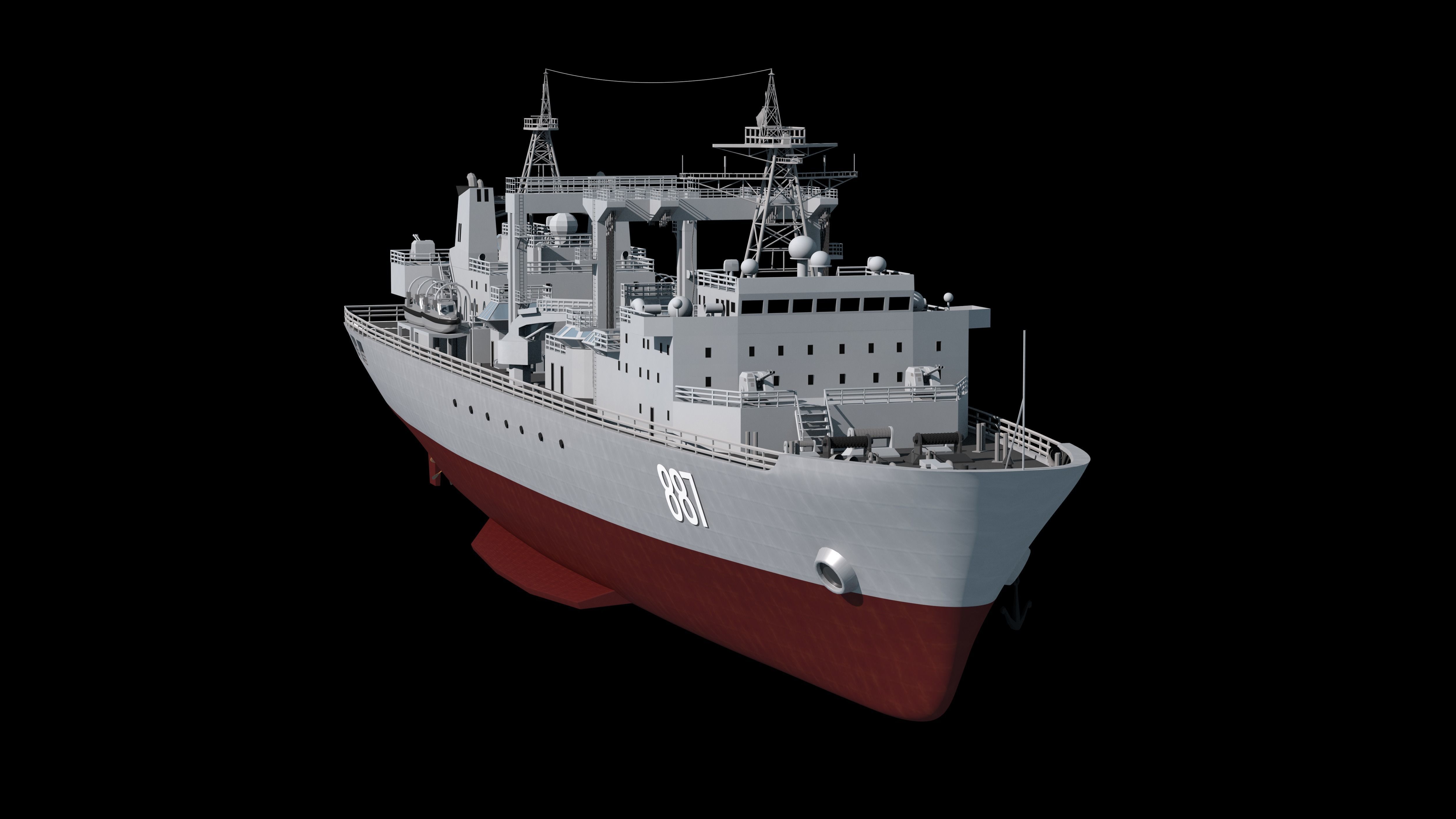 886 Qiandaohu Type 903 Comprehensive Supply Ship Chinese People  3D model_10
