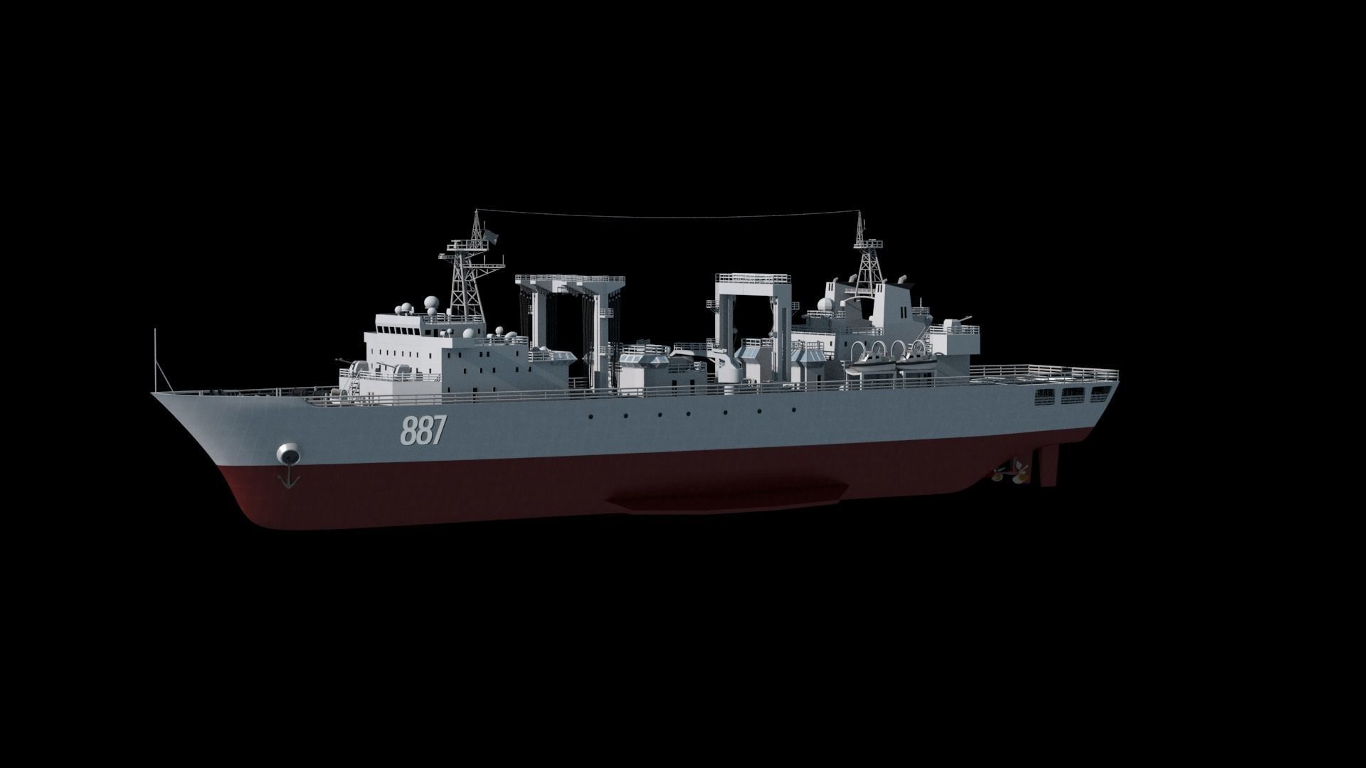 886 Qiandaohu Type 903 Comprehensive Supply Ship Chinese People  3D model_38