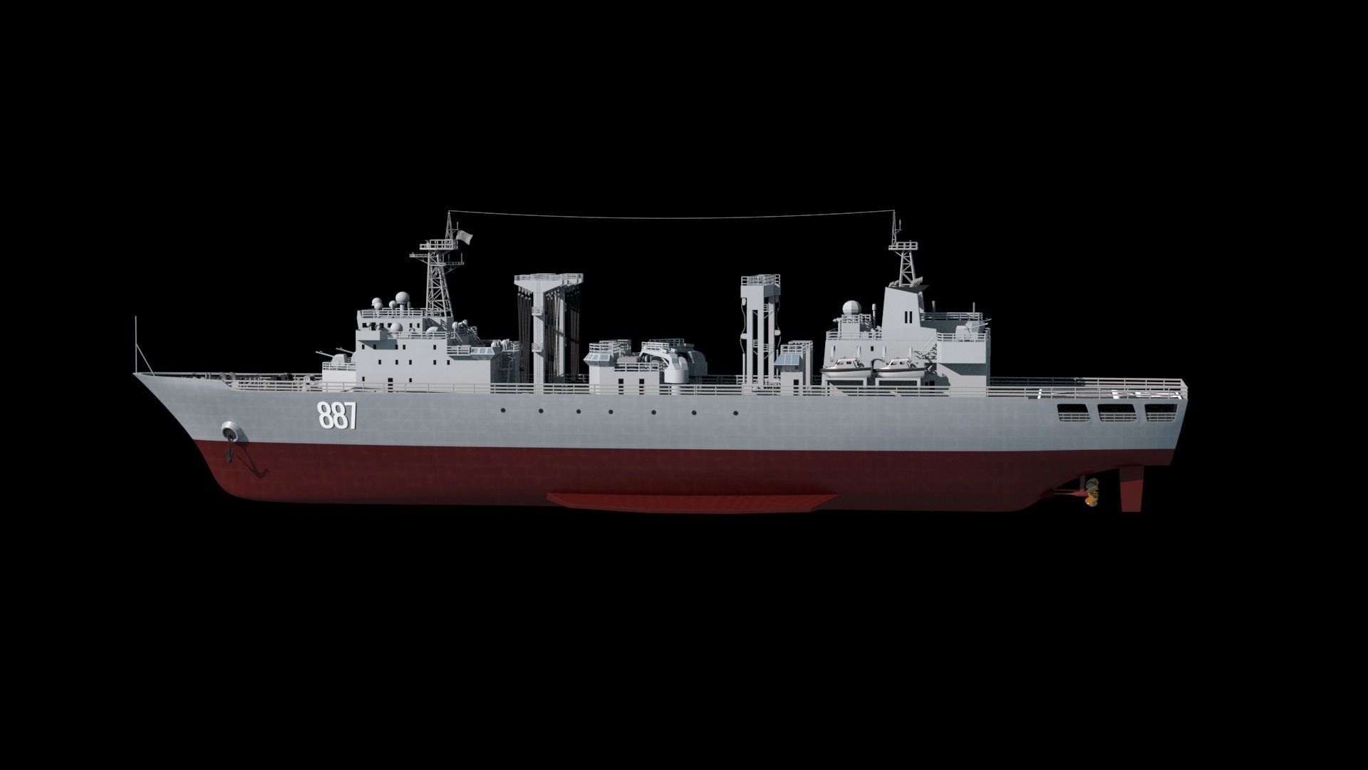 886 Qiandaohu Type 903 Comprehensive Supply Ship Chinese People  3D model_29