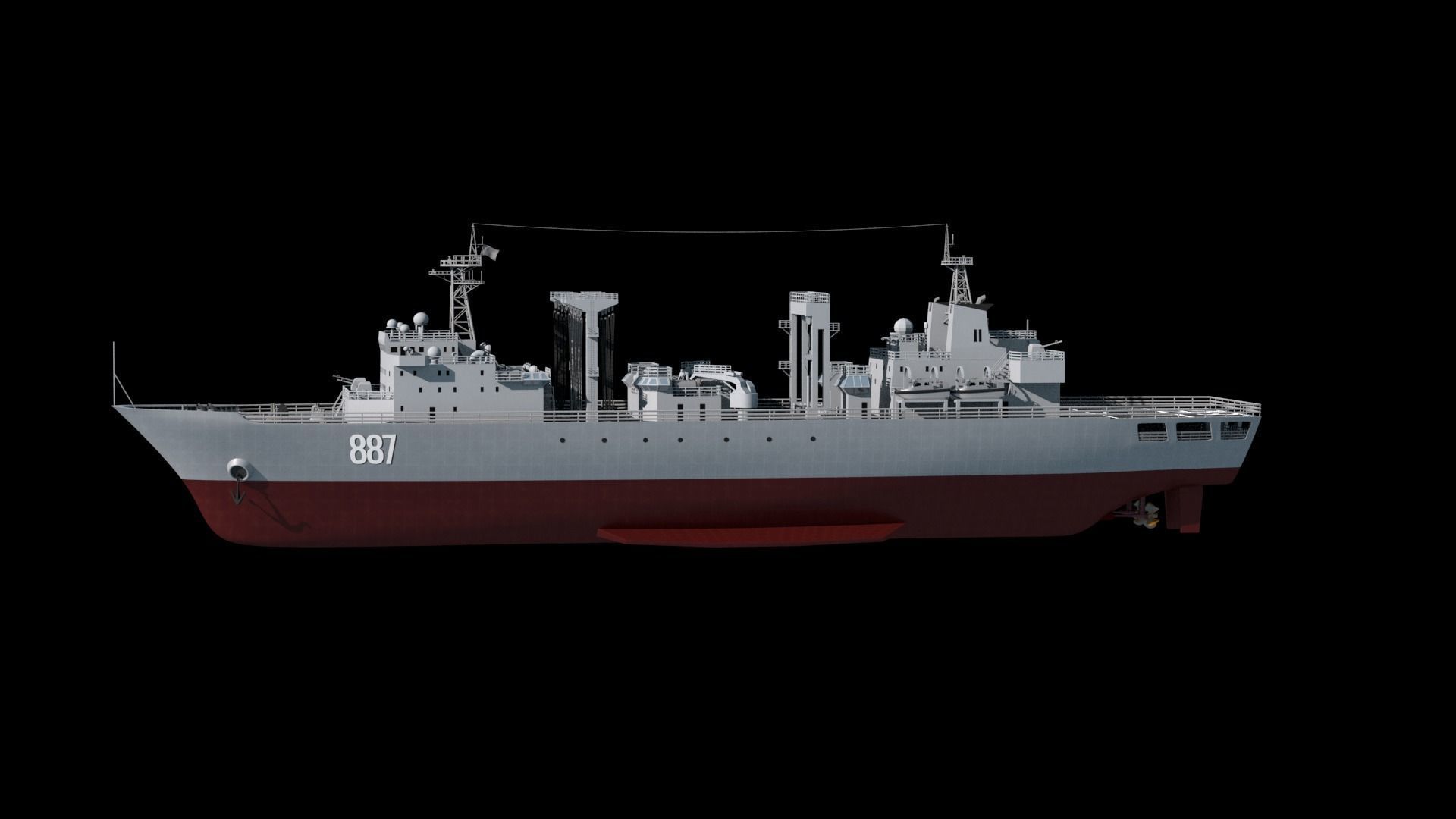 886 Qiandaohu Type 903 Comprehensive Supply Ship Chinese People  3D model_36
