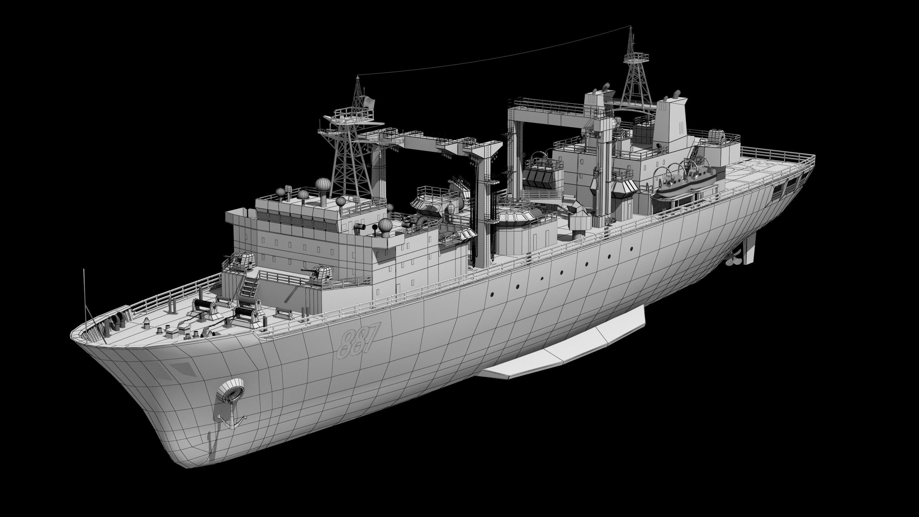 886 Qiandaohu Type 903 Comprehensive Supply Ship Chinese People  3D model_22