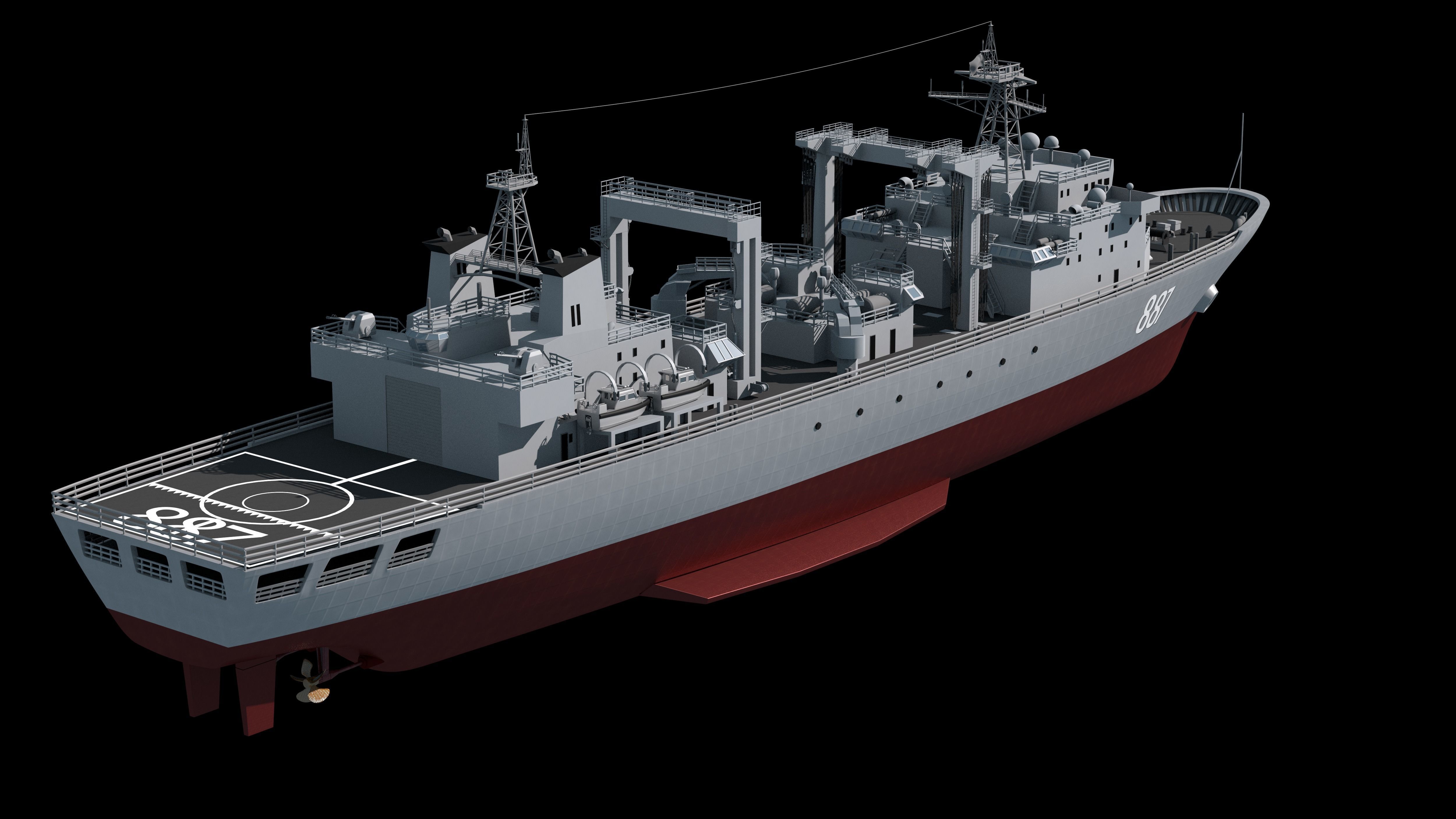 886 Qiandaohu Type 903 Comprehensive Supply Ship Chinese People  3D model_4
