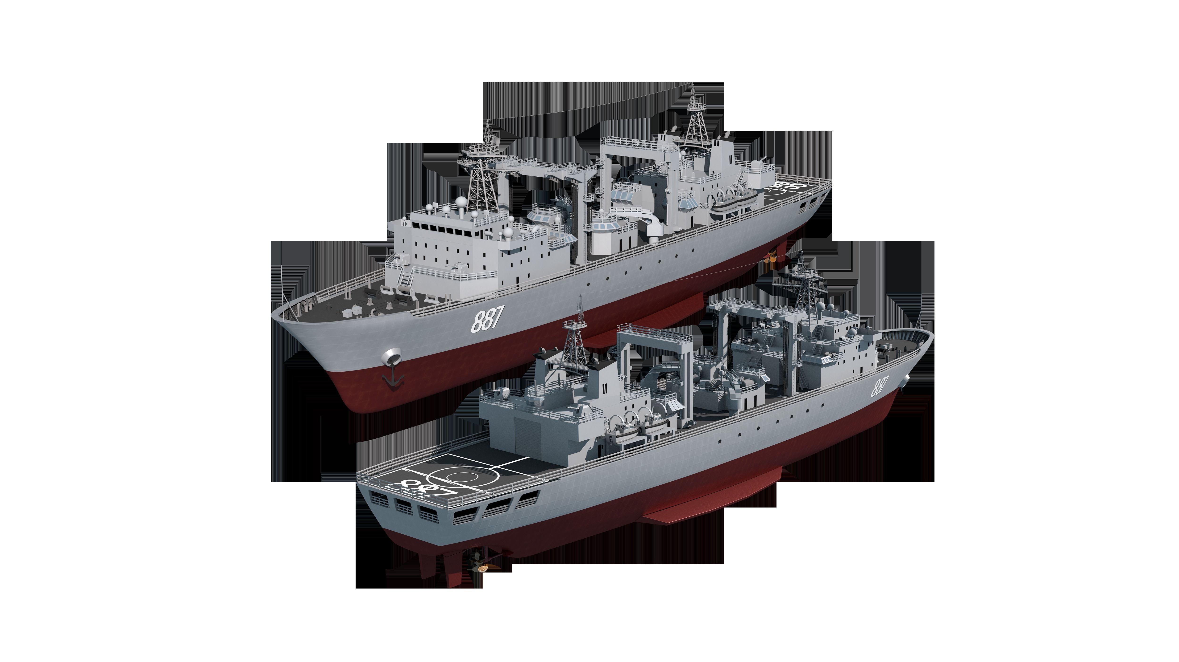 886 Qiandaohu Type 903 Comprehensive Supply Ship Chinese People  3D model_7