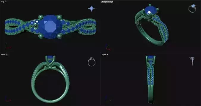 Entwined Cathedral Engagement Ring 