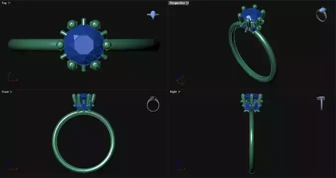 Diamond Engagement Ring with pear accentstones 