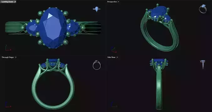 Diamond Oval Engagement Ring