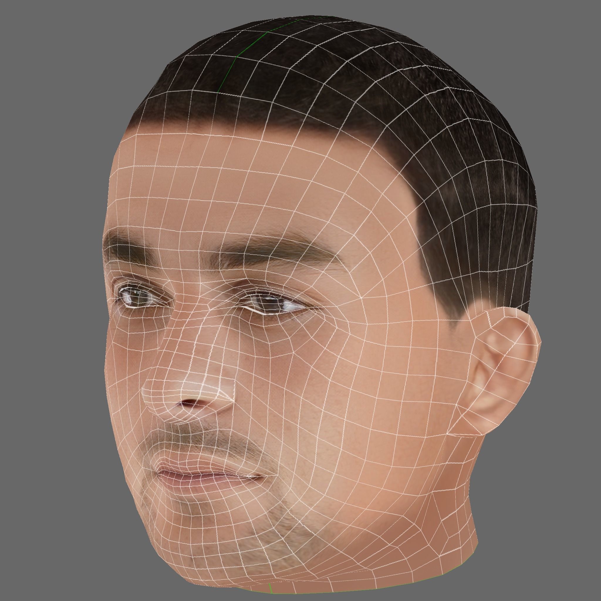 Ferran Torres Head - Low poly head for game Low-poly Low-poly 3D model_7