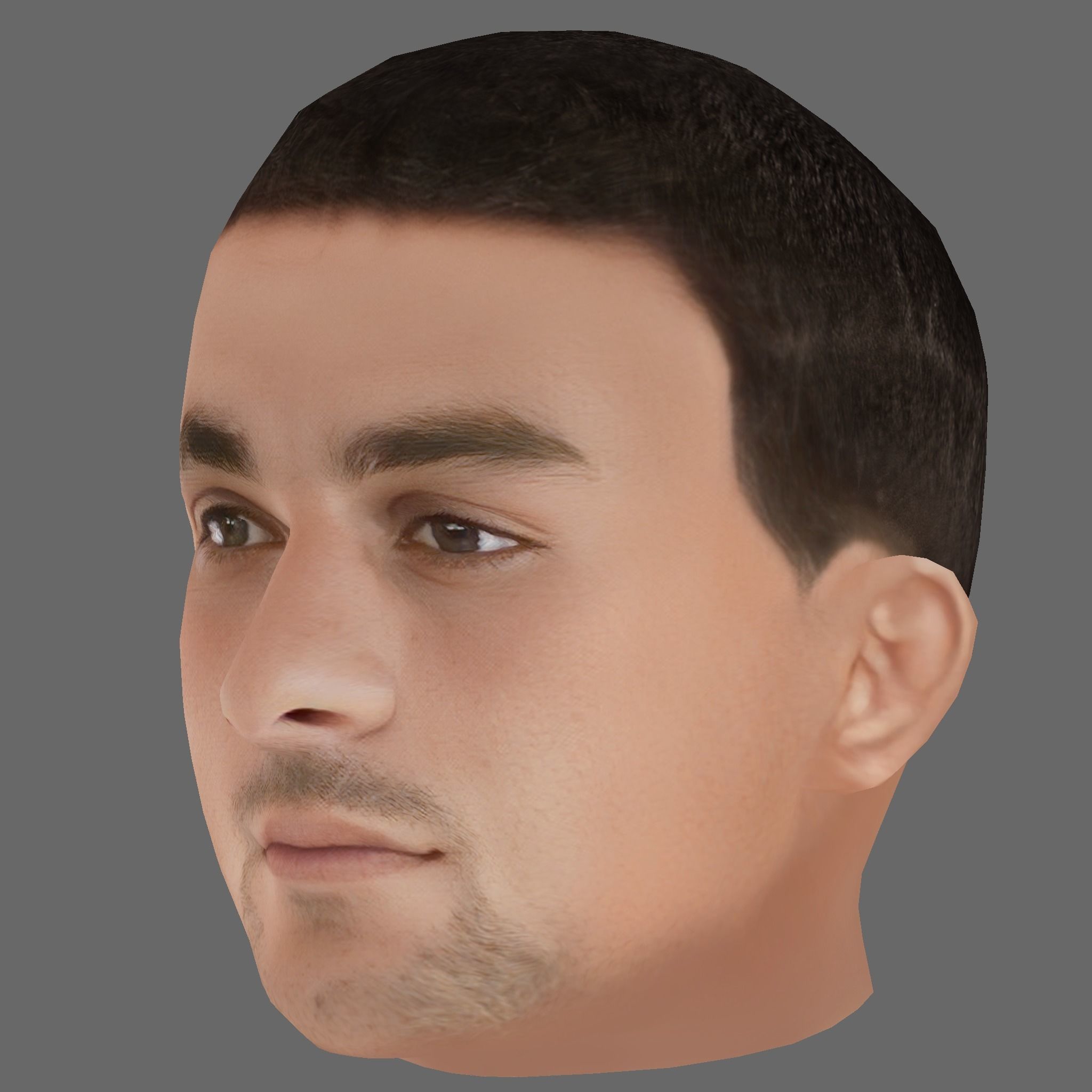 Ferran Torres Head - Low poly head for game Low-poly Low-poly 3D model_1