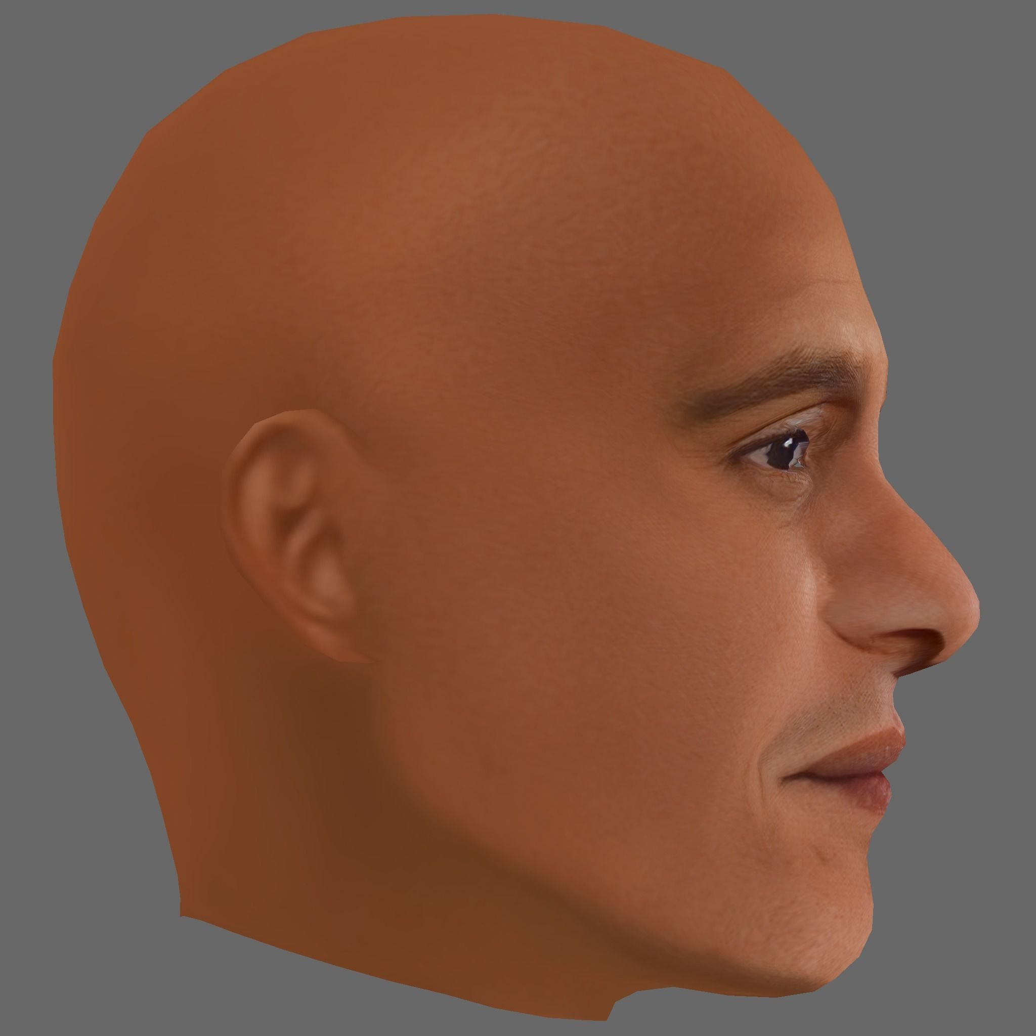 Roberto Carlos Head - Low poly head for game Low-poly Low-poly 3D model_5