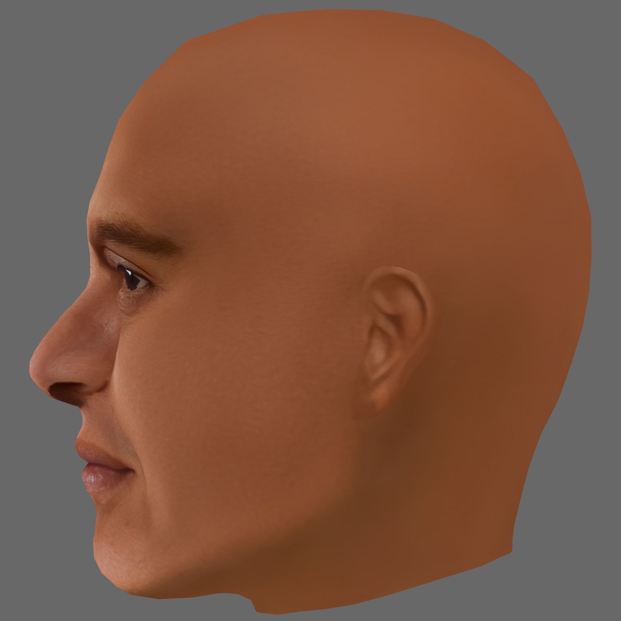 Roberto Carlos Head - Low poly head for game Low-poly Low-poly 3D model_2