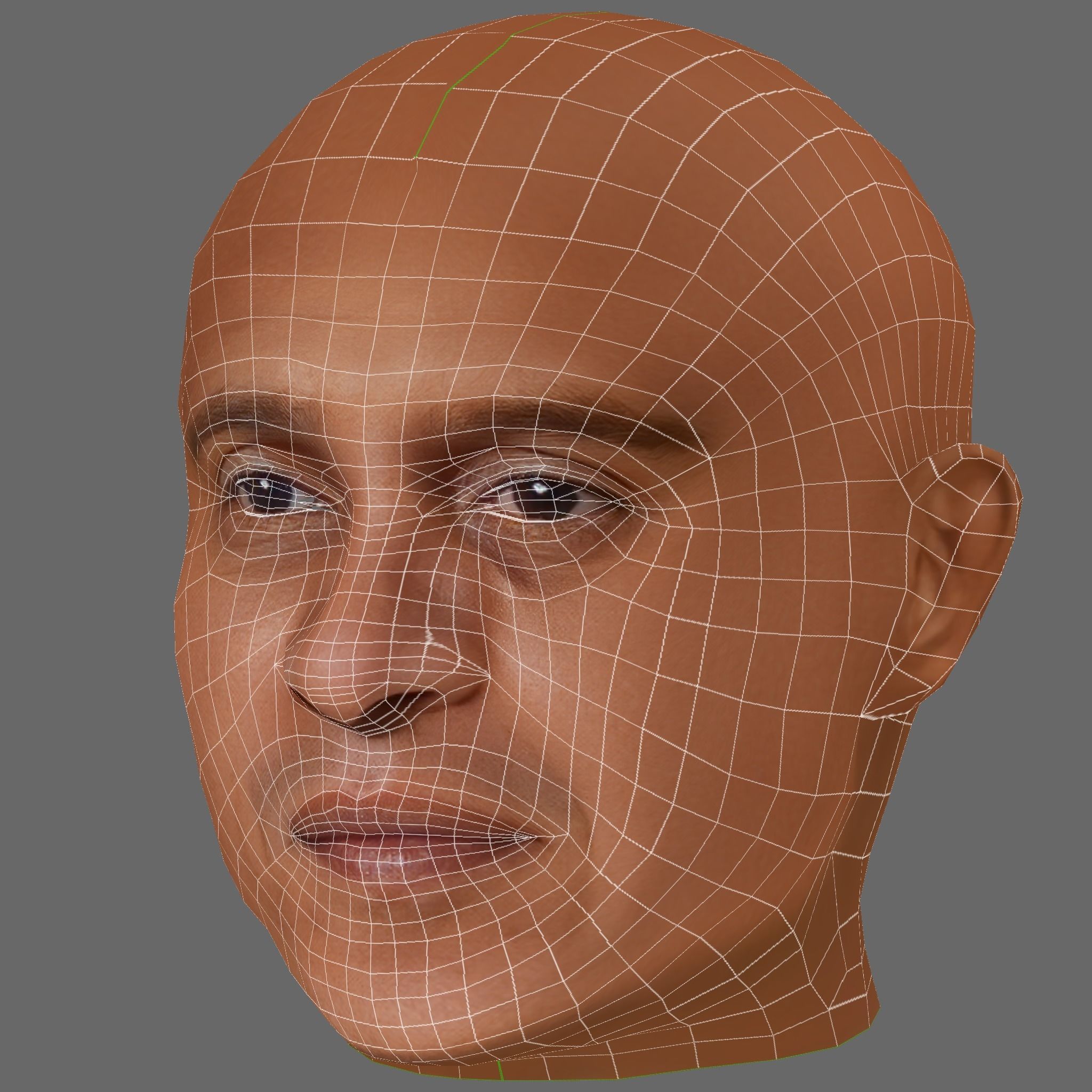 Roberto Carlos Head - Low poly head for game Low-poly Low-poly 3D model_7