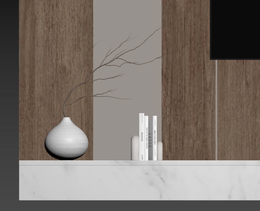 Tv wall set 07 3D model_9