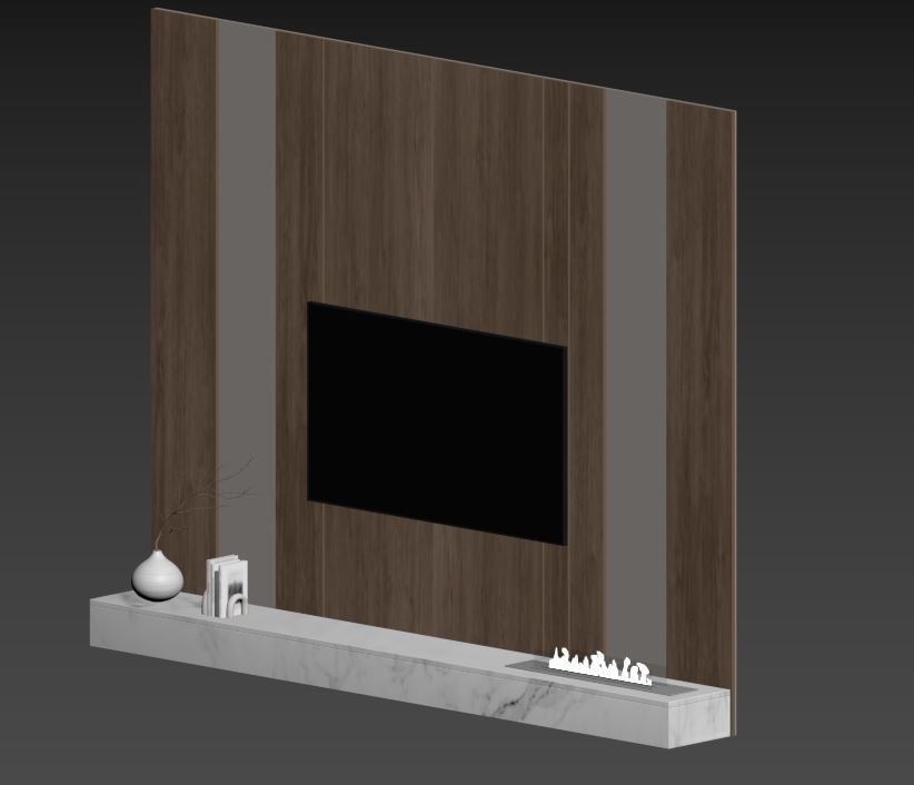 Tv wall set 07 3D model_11