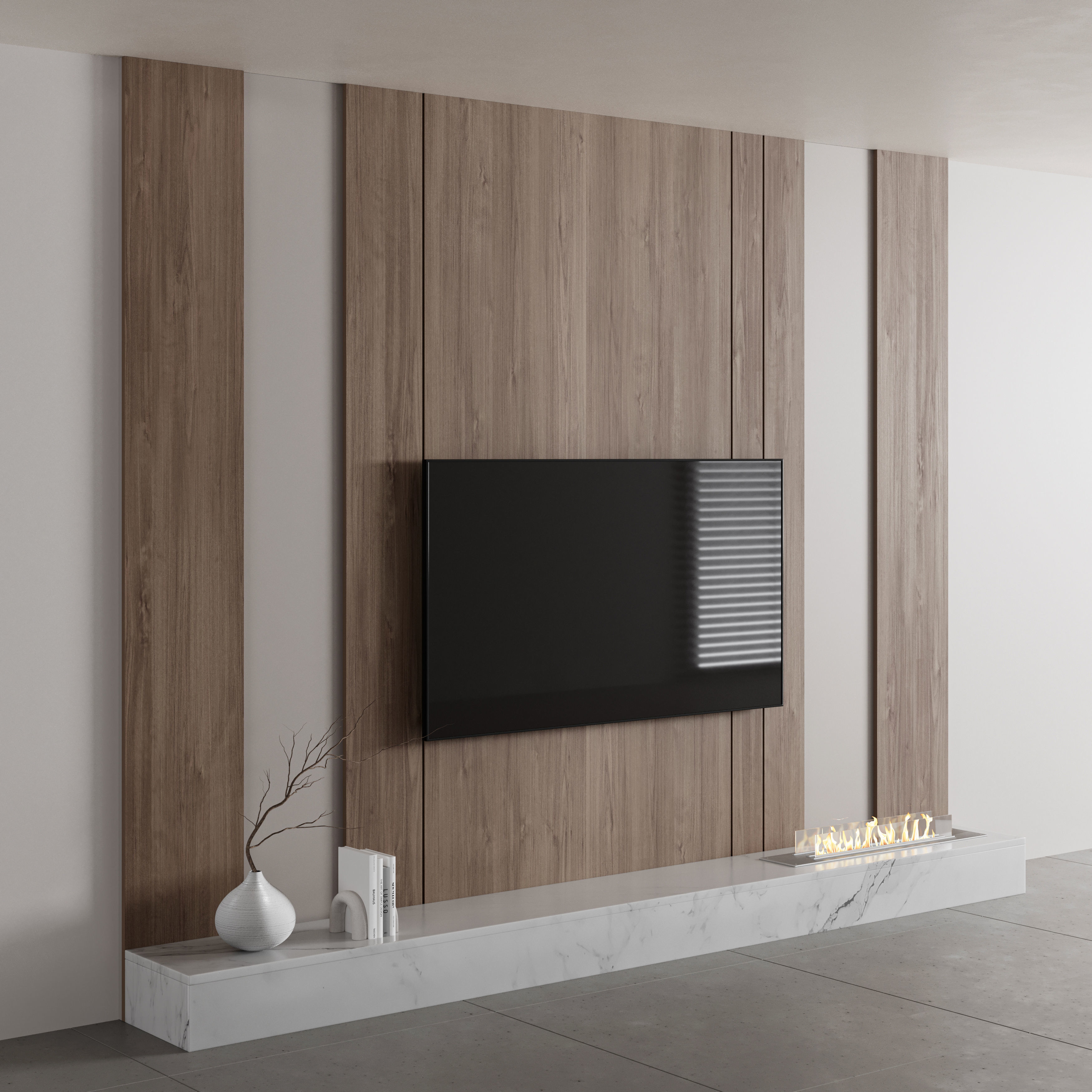 Tv wall set 07 3D model_1