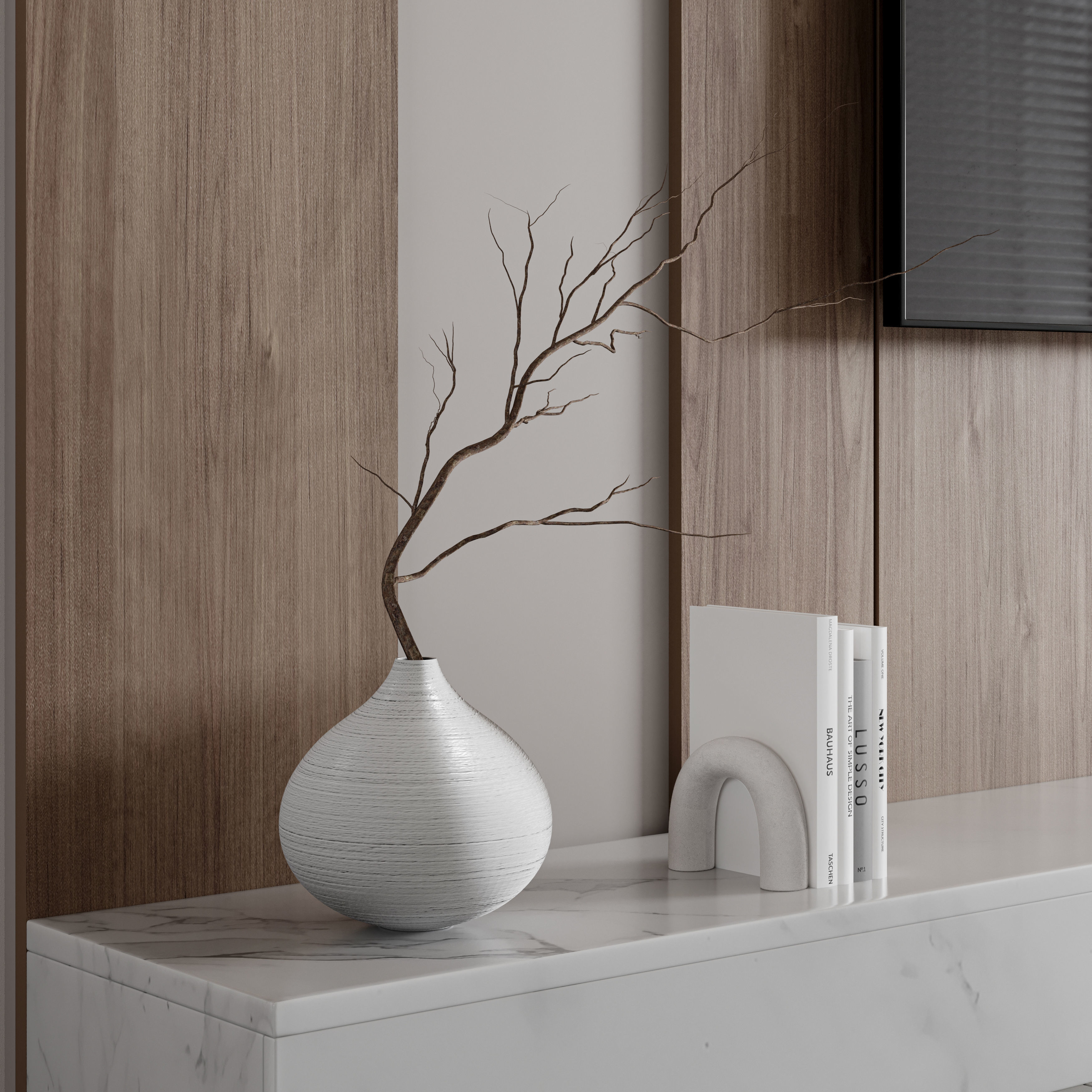 Tv wall set 07 3D model_2