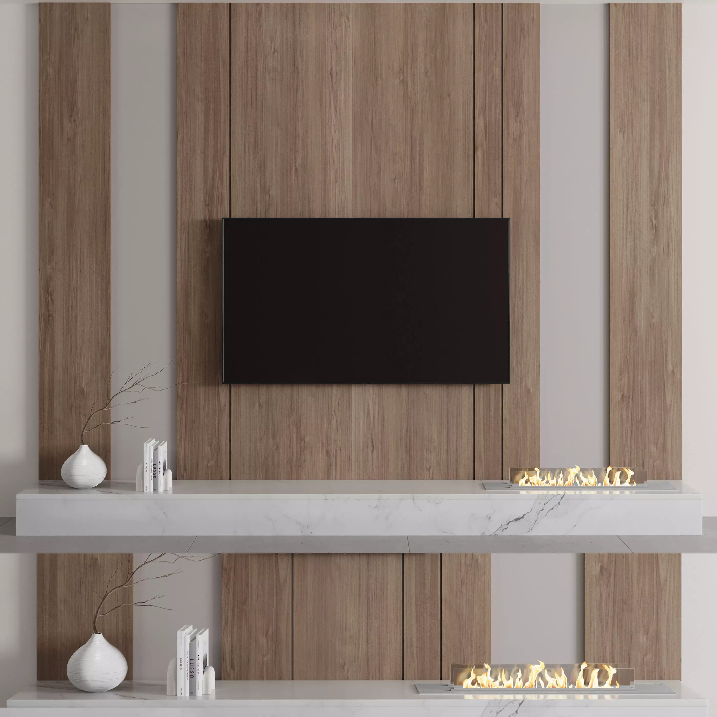 Tv wall set 07 3D model_0